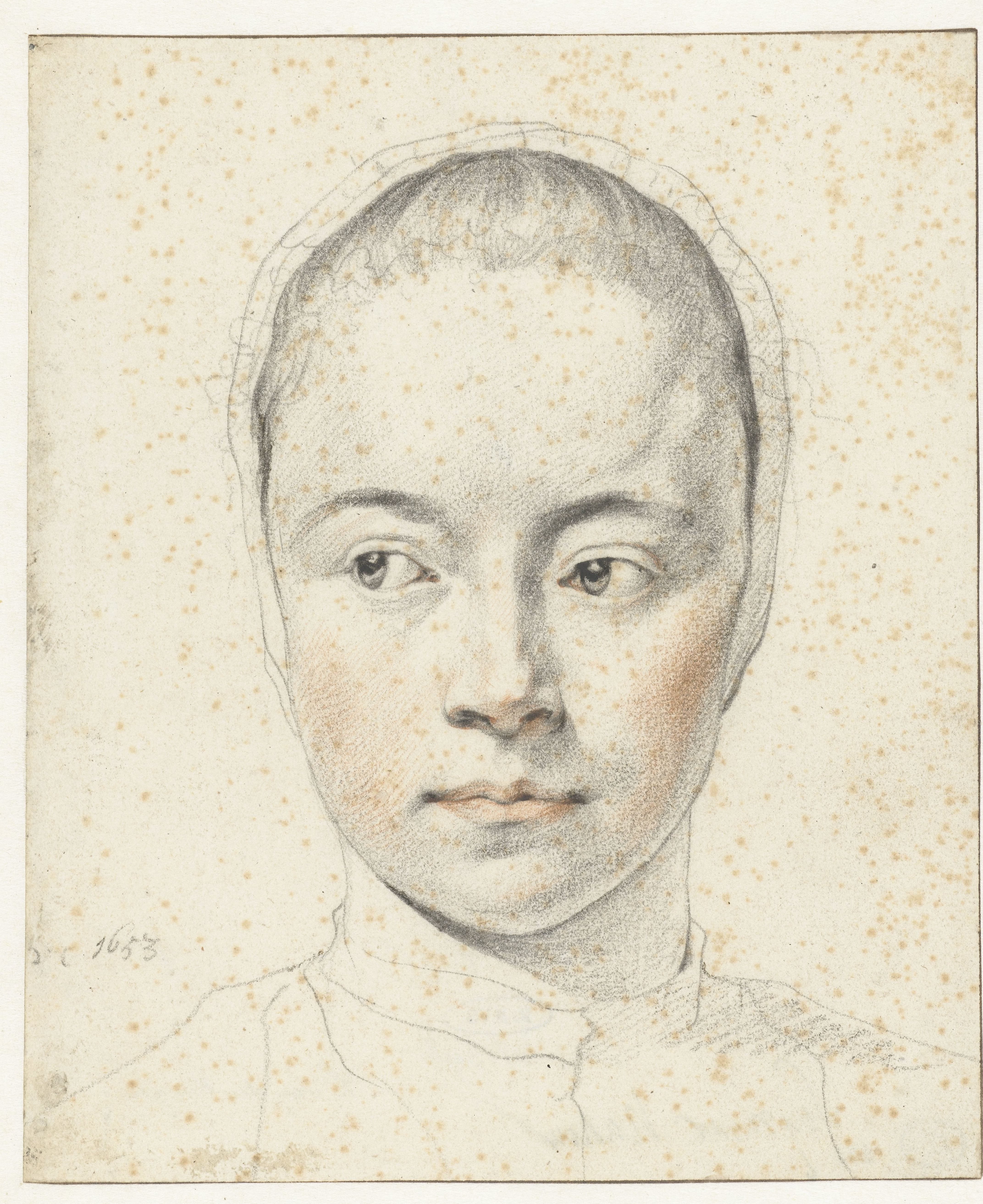 Portret van een onbekend meisje met een mutsje op