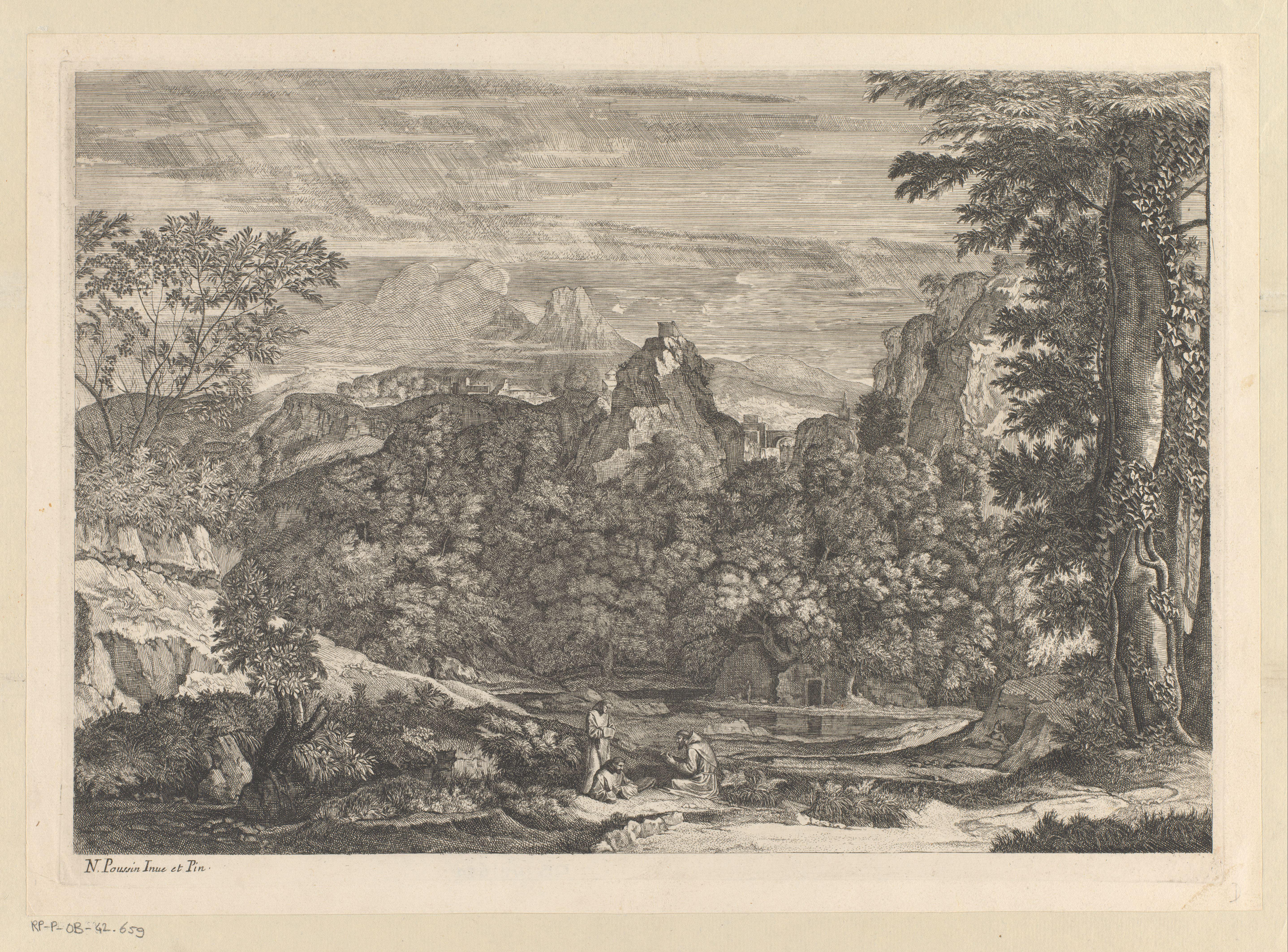 Landschap met drie monniken
