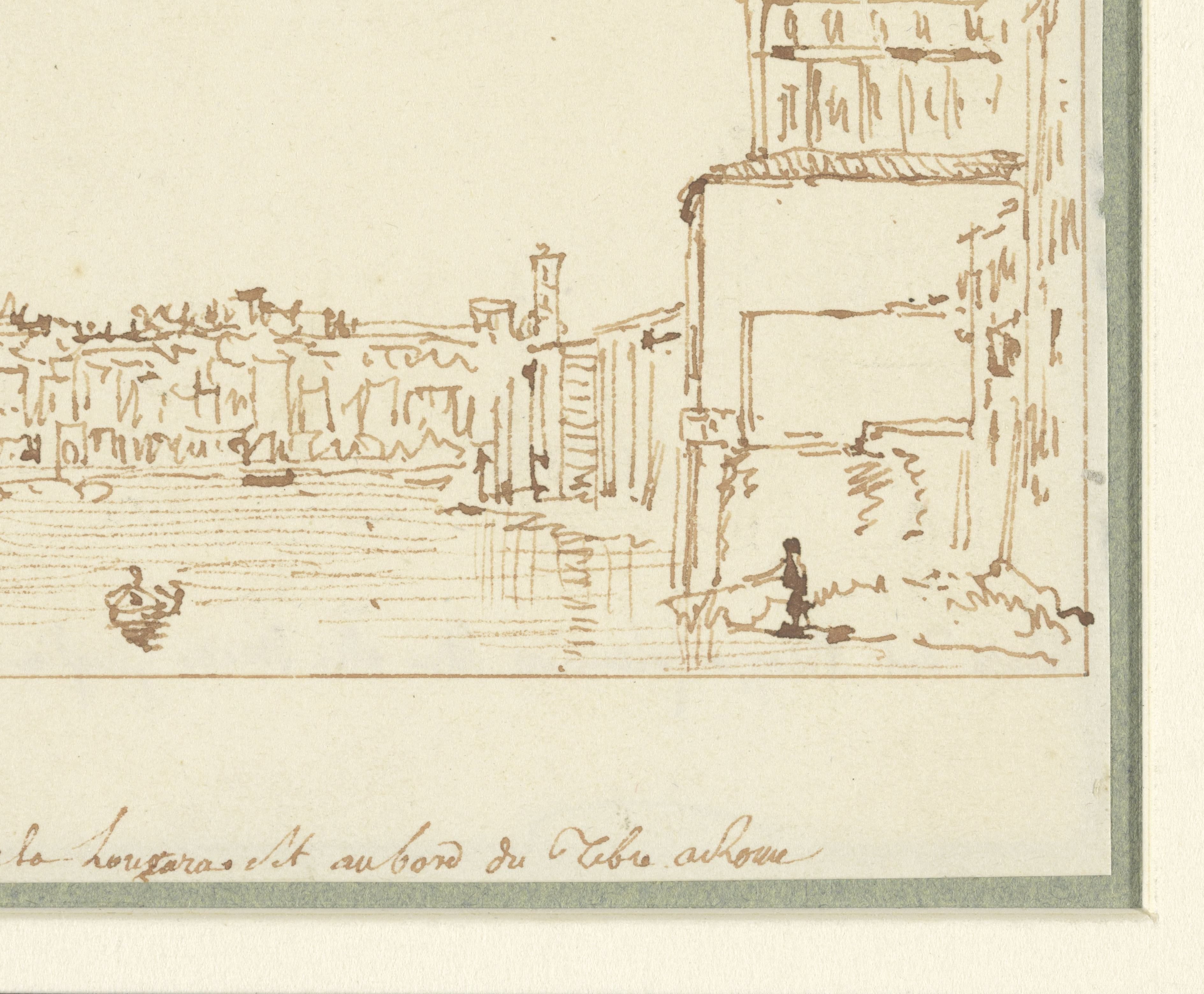 Gezicht op de Tiber in Rome bij de Longara