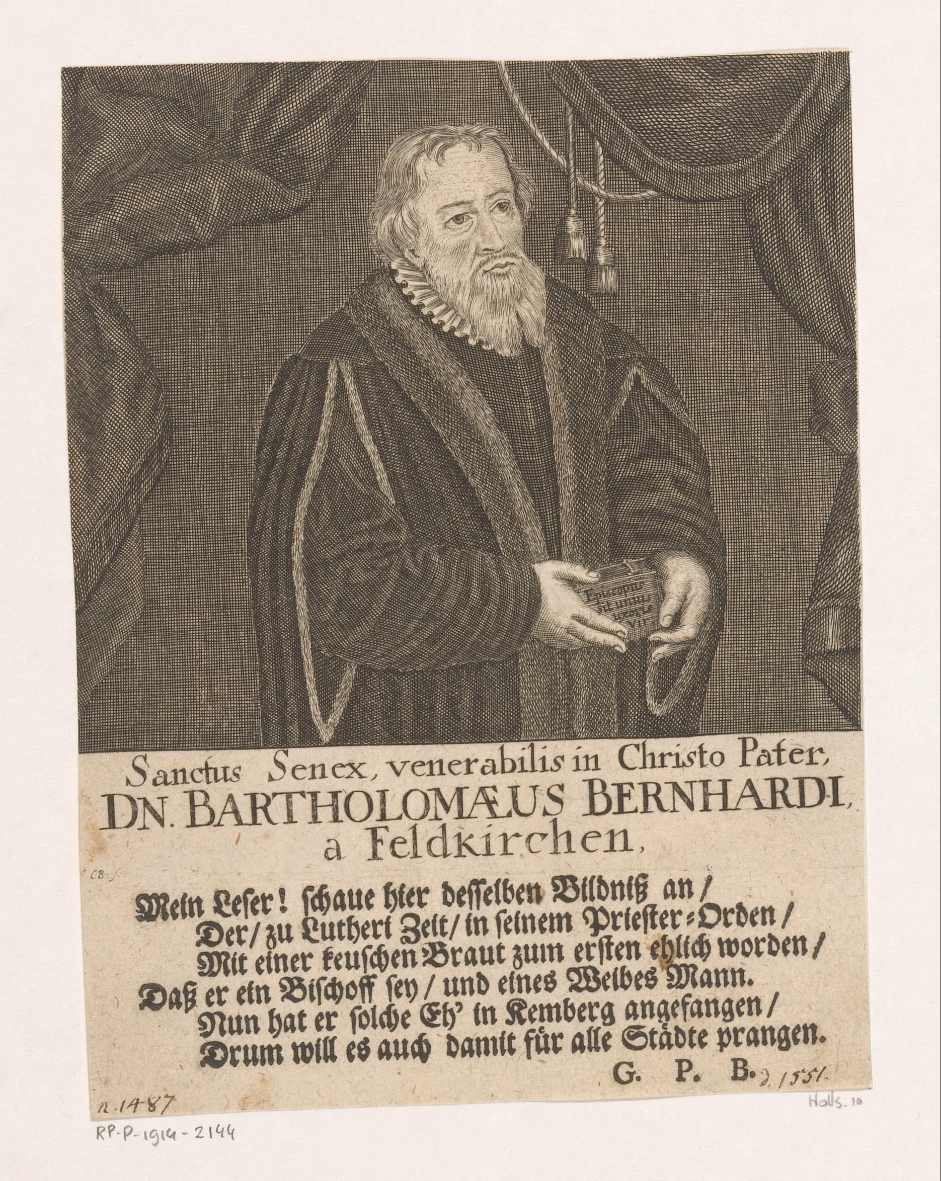 Portret van Bartholomäus Bernhardi