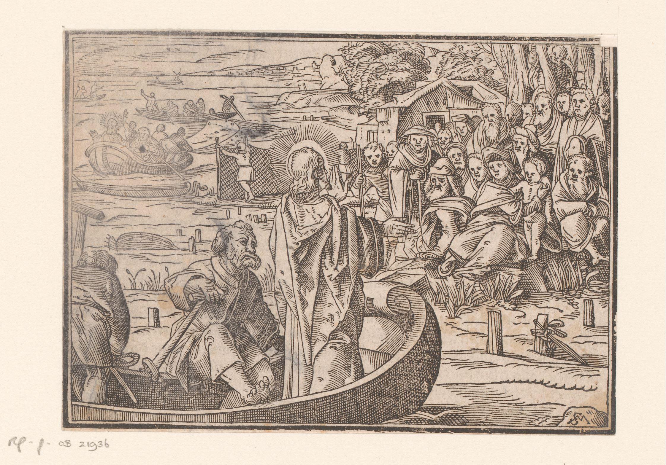 Christus predikend vanuit een boot