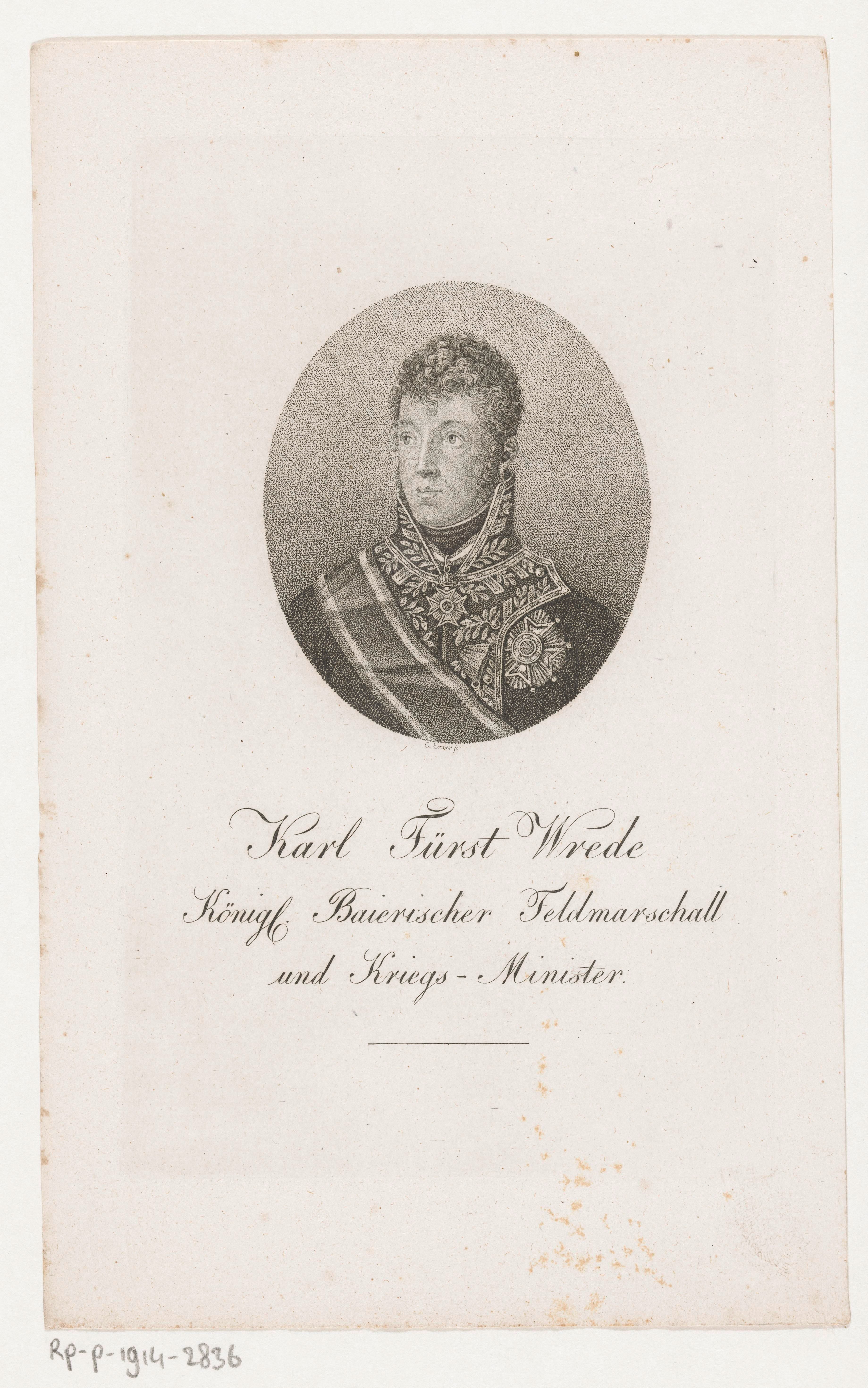 Portret van Carl Philipp von Wrede