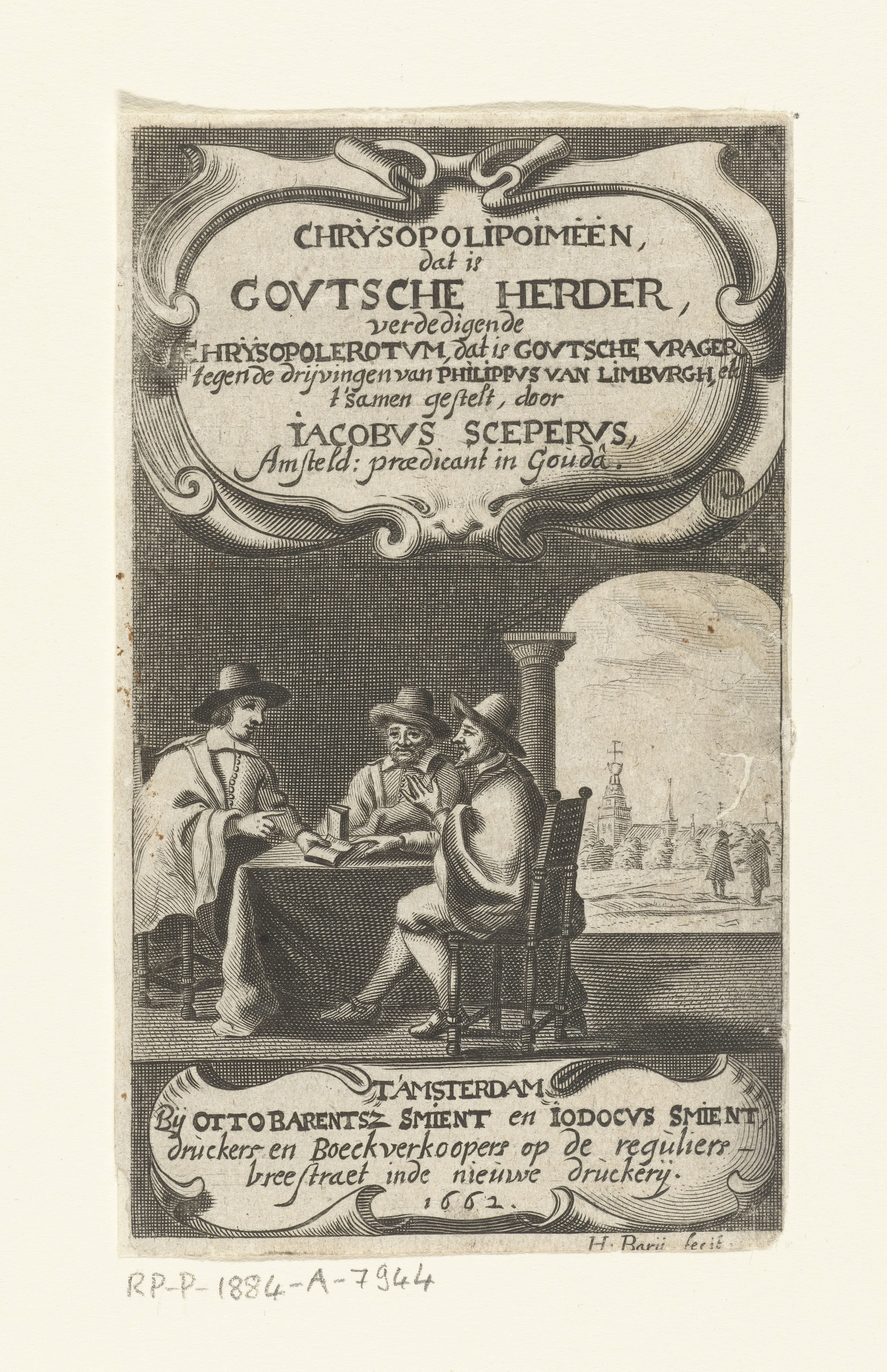 Drie mannen aan een tafel