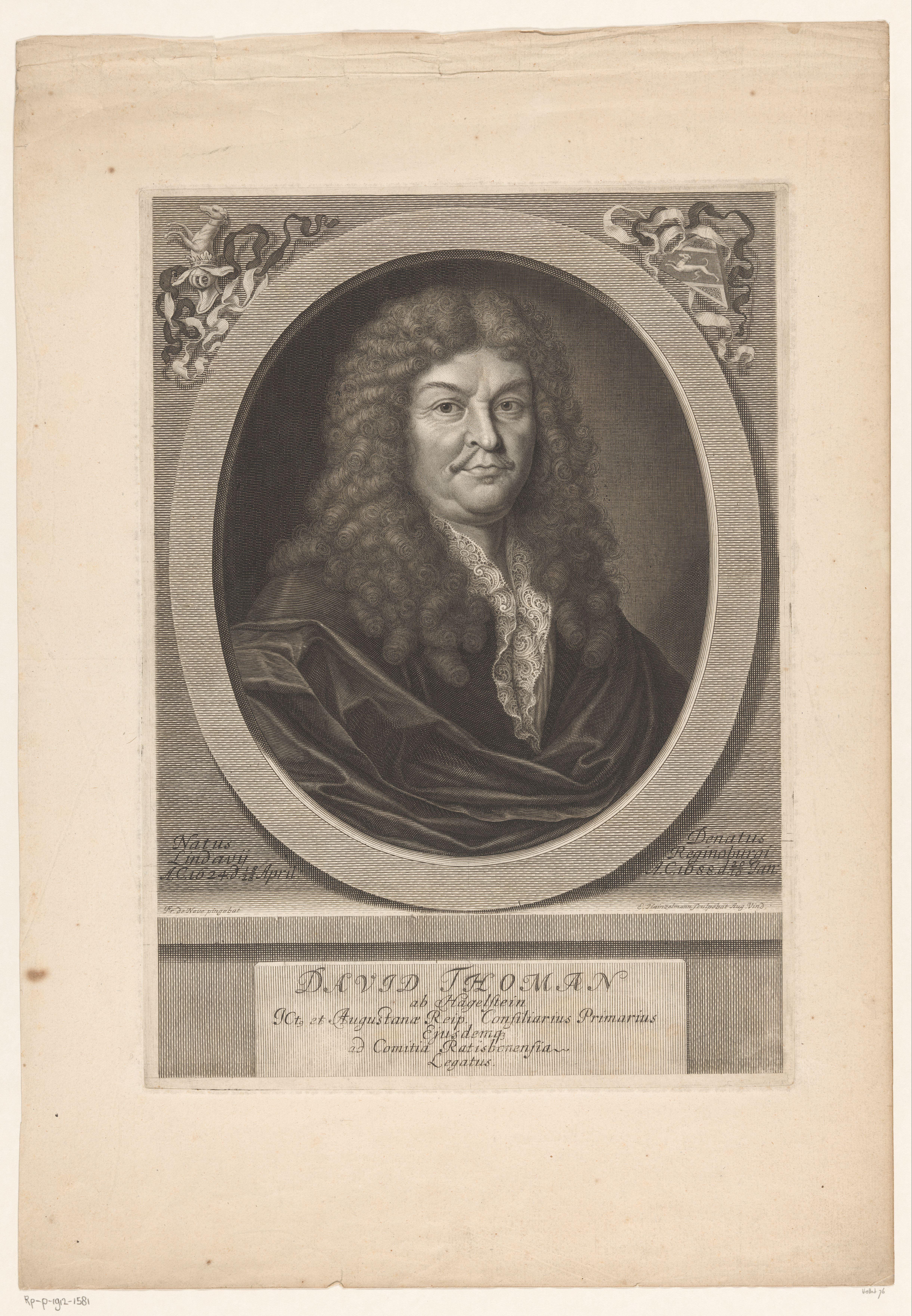 Portret van David Thomann von Hagelstein