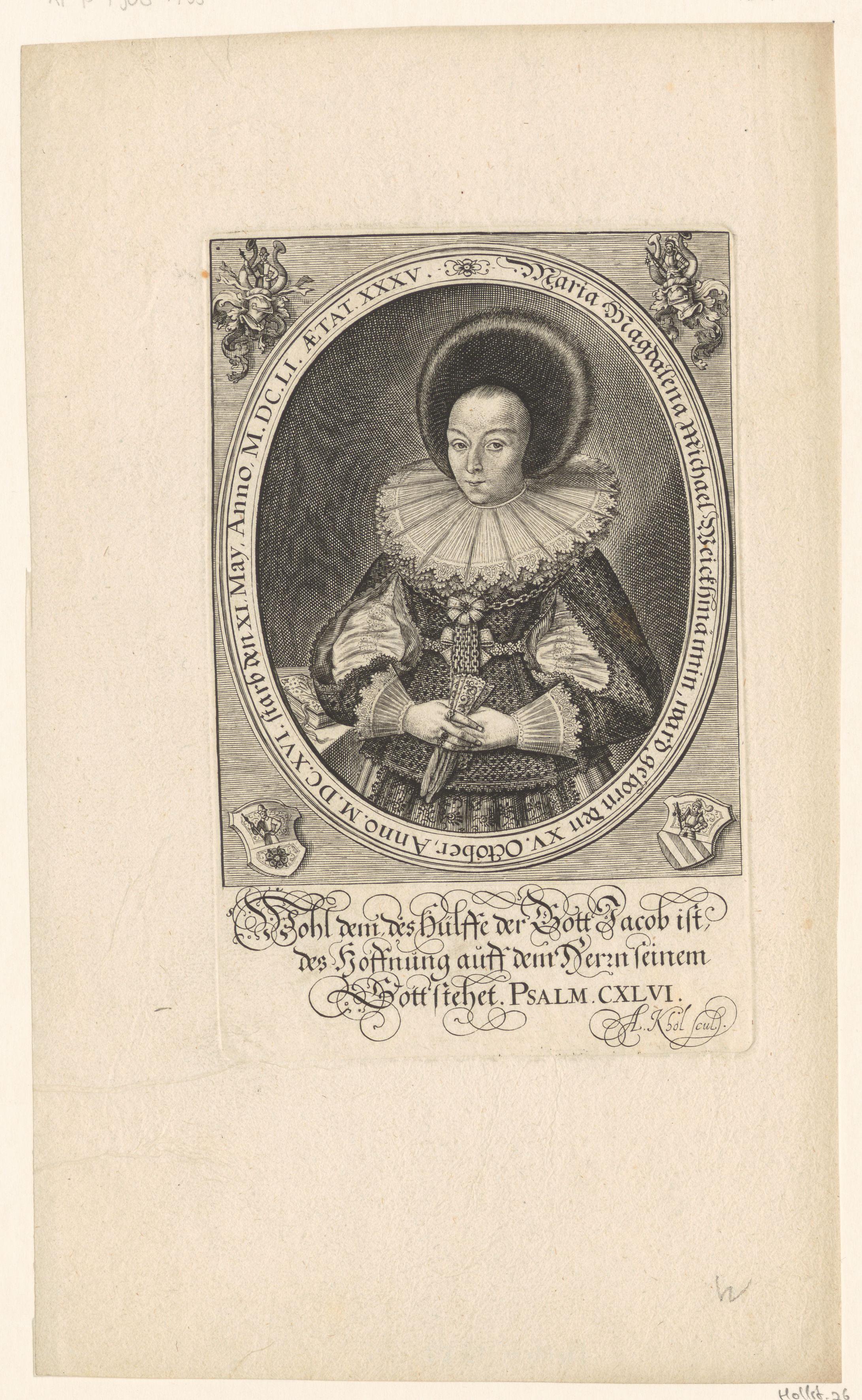 Portret van Maria Magdalena Weickmann op 35-jarige leeftijd