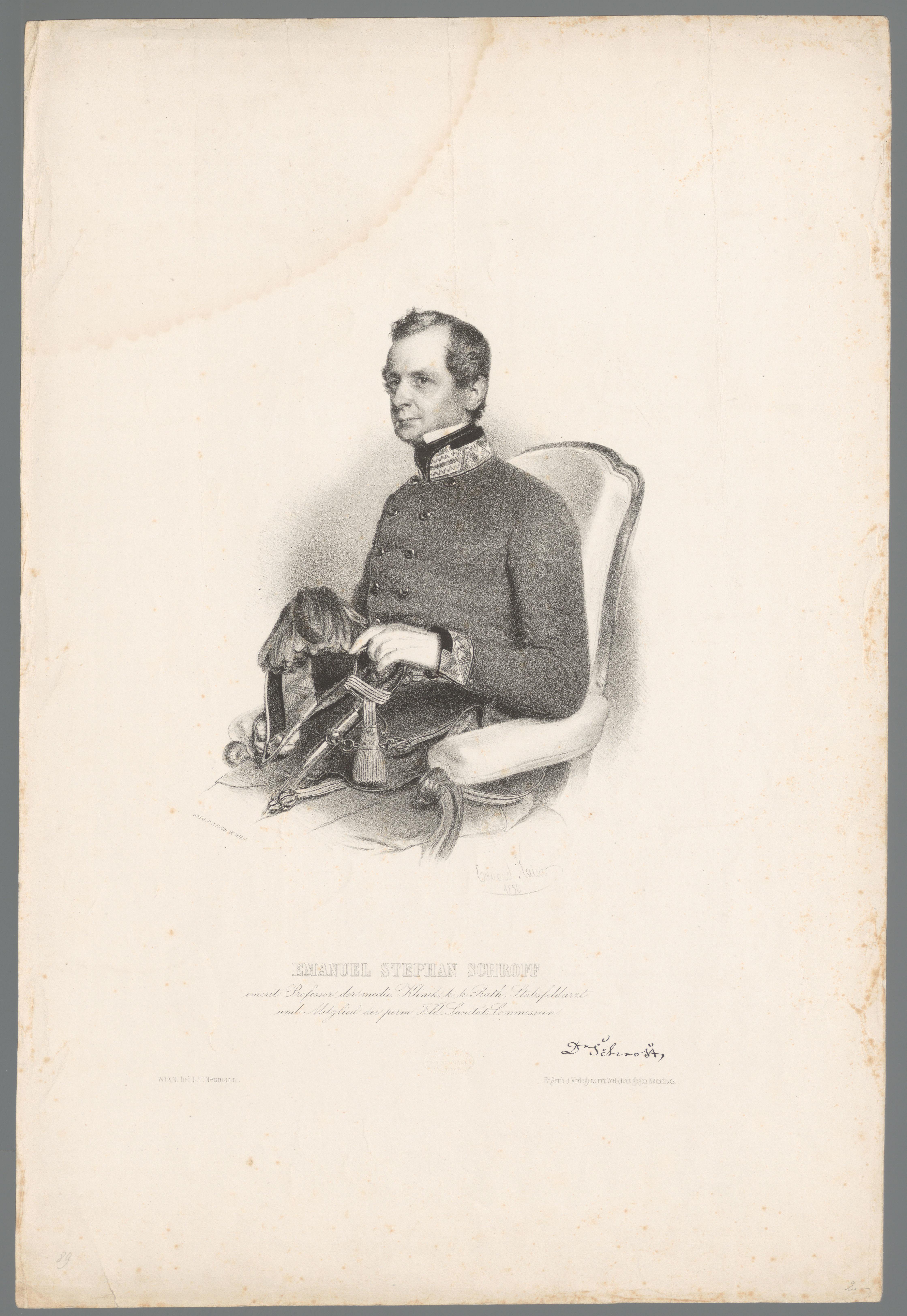 Portret van Emanuel Stephan Schroff