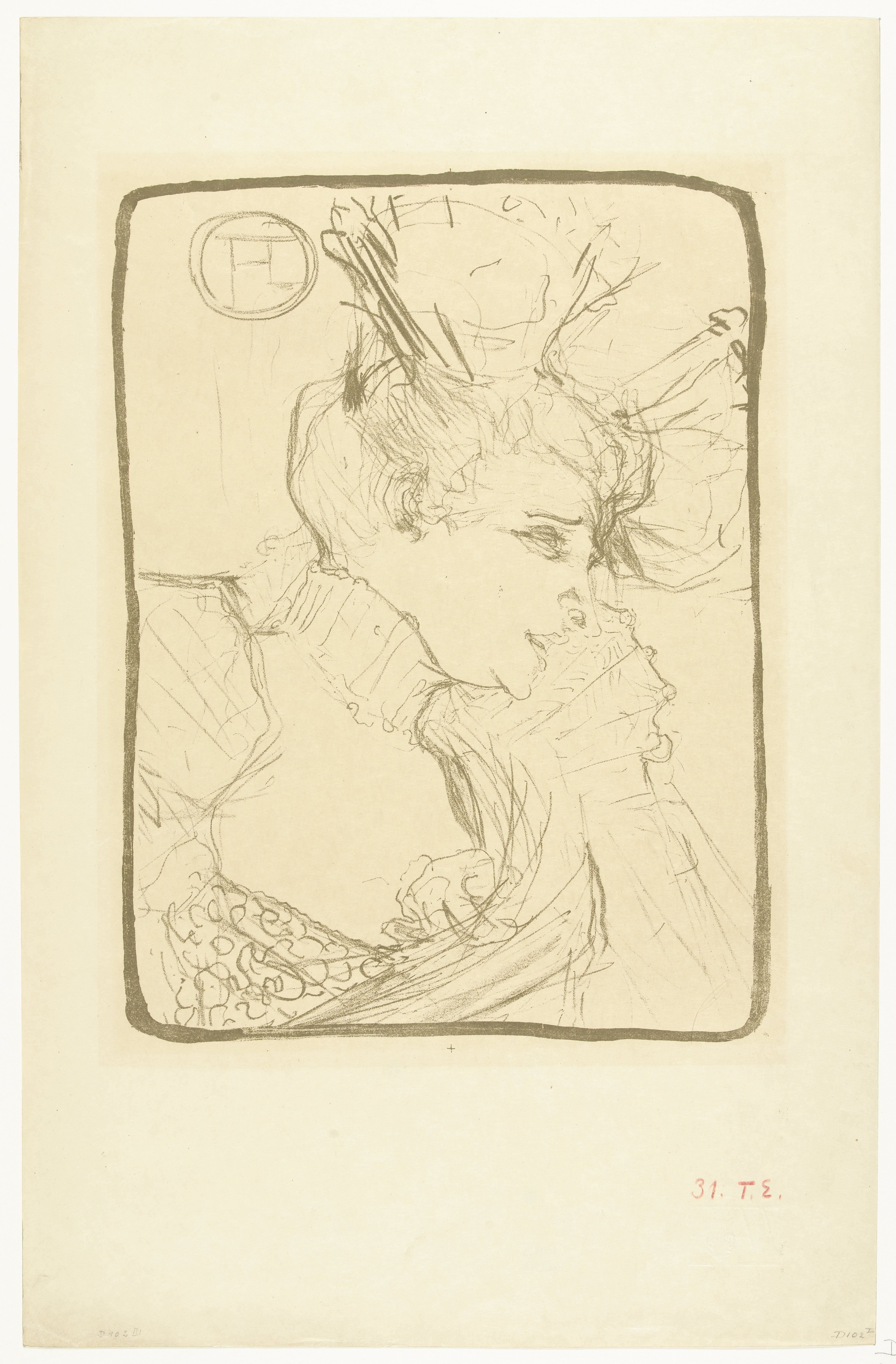 Portret van variété-artiste Marcelle Lender