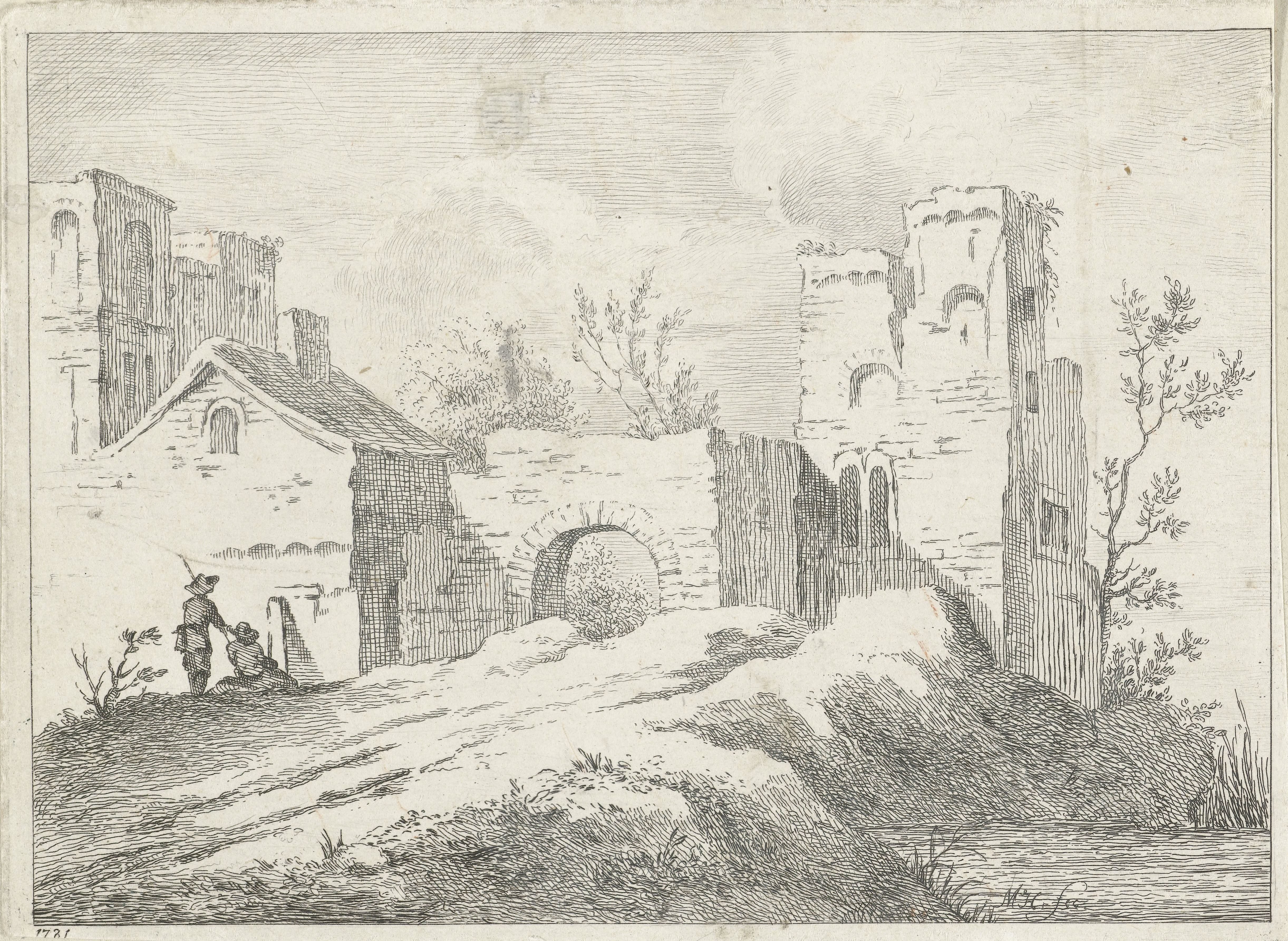 Landschap met ruïne