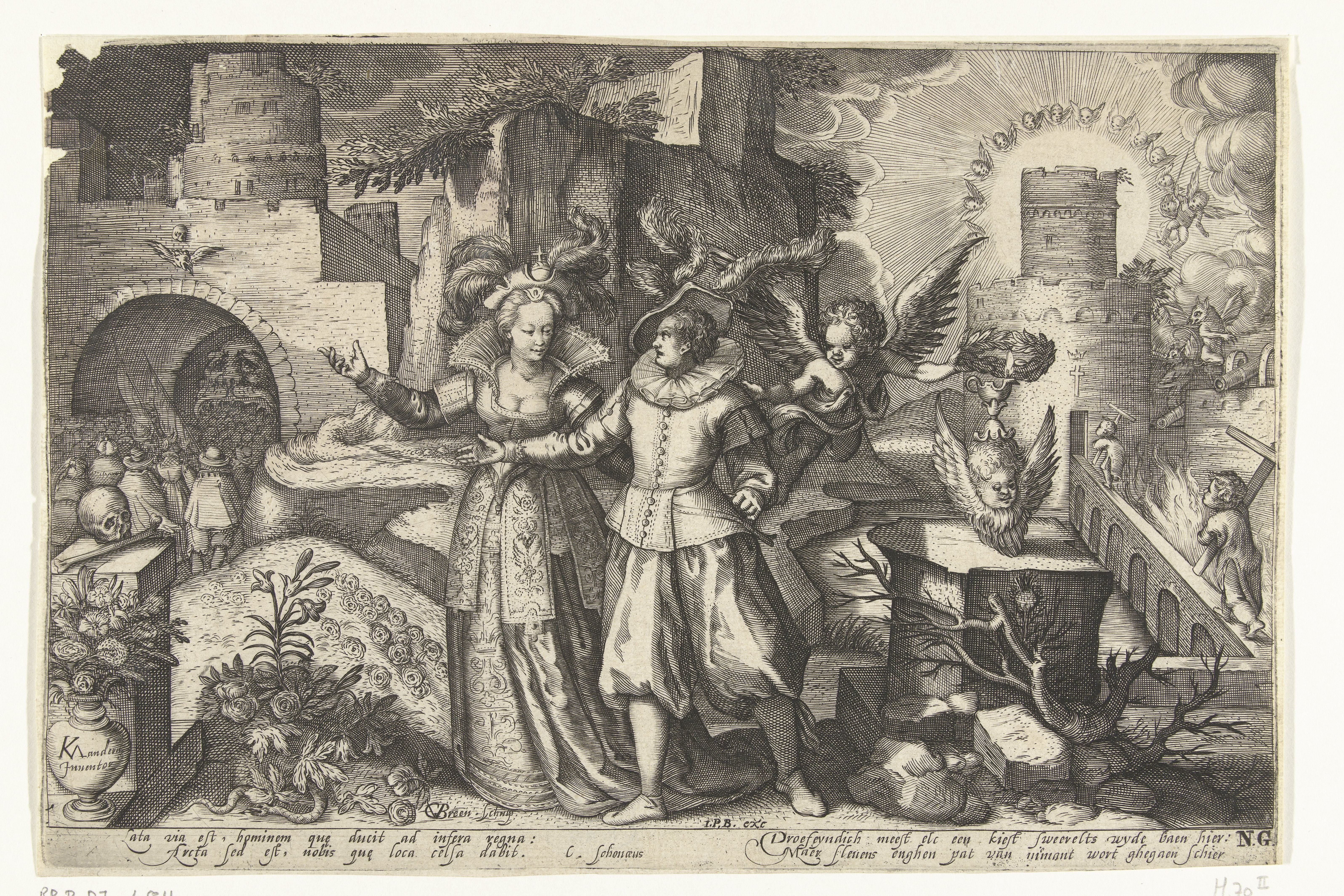 Allegorie met het brede en smalle pad