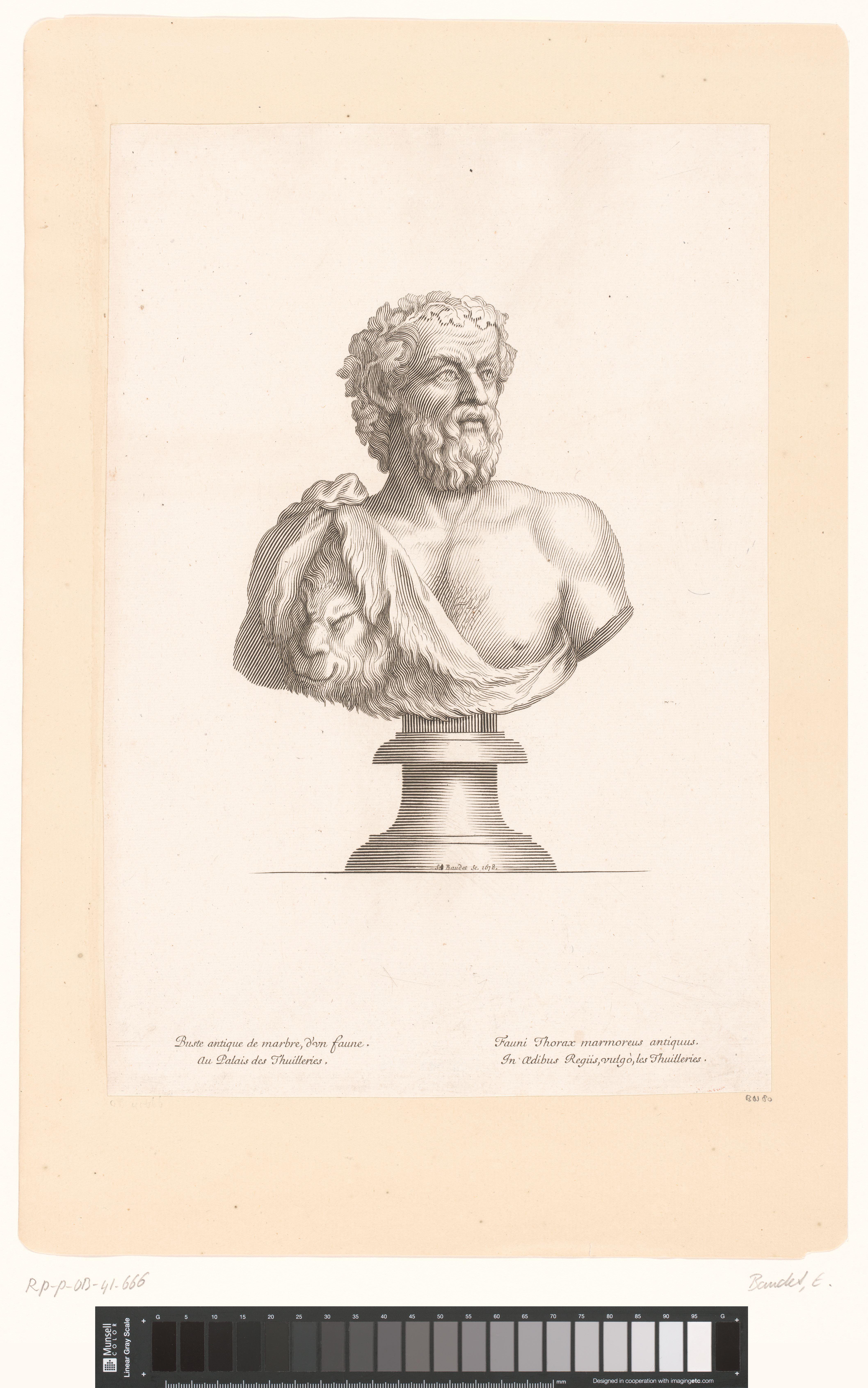 Antieke buste van een faun