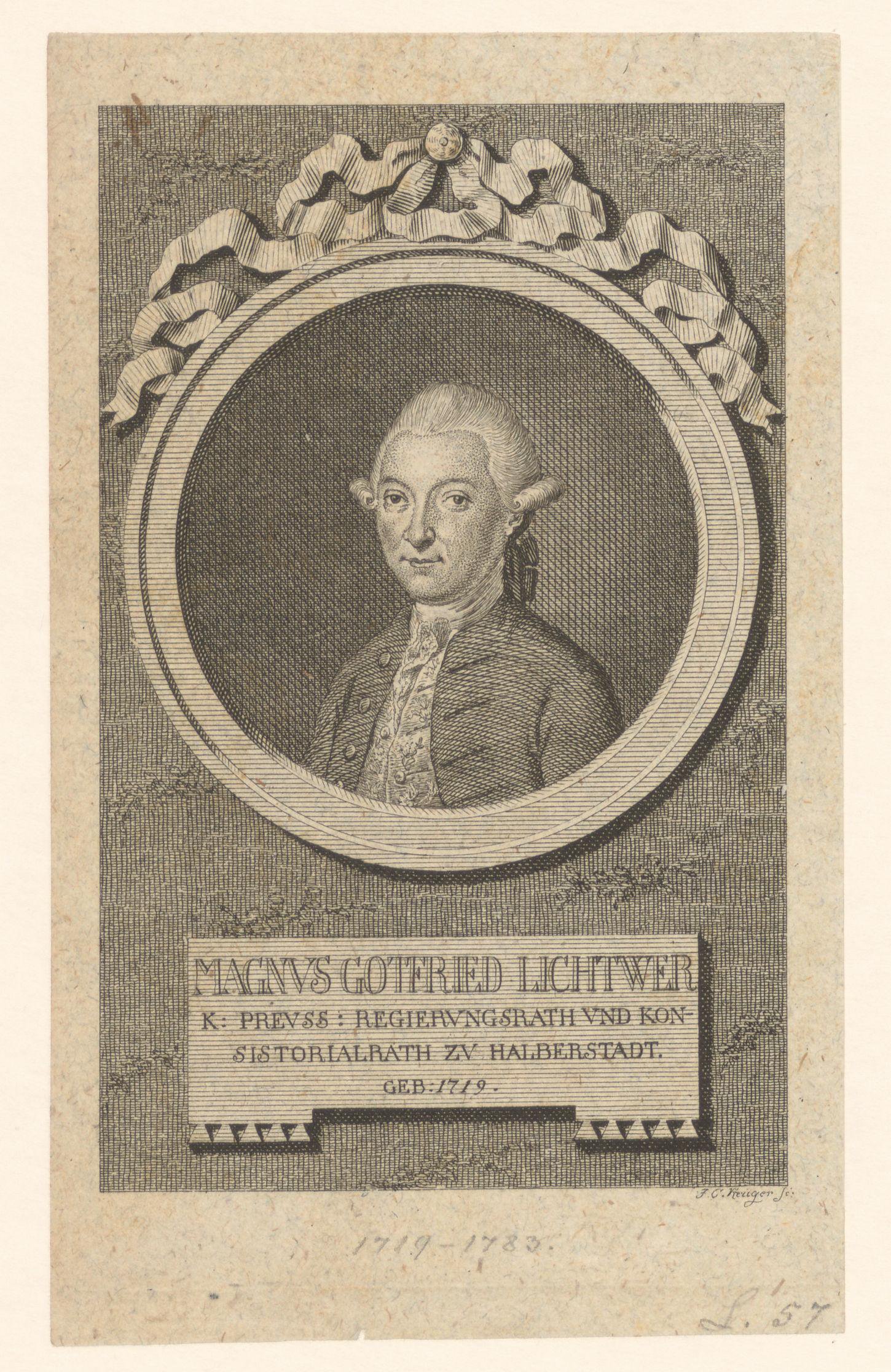 Portret van Magnus Gottfried Lichtwer