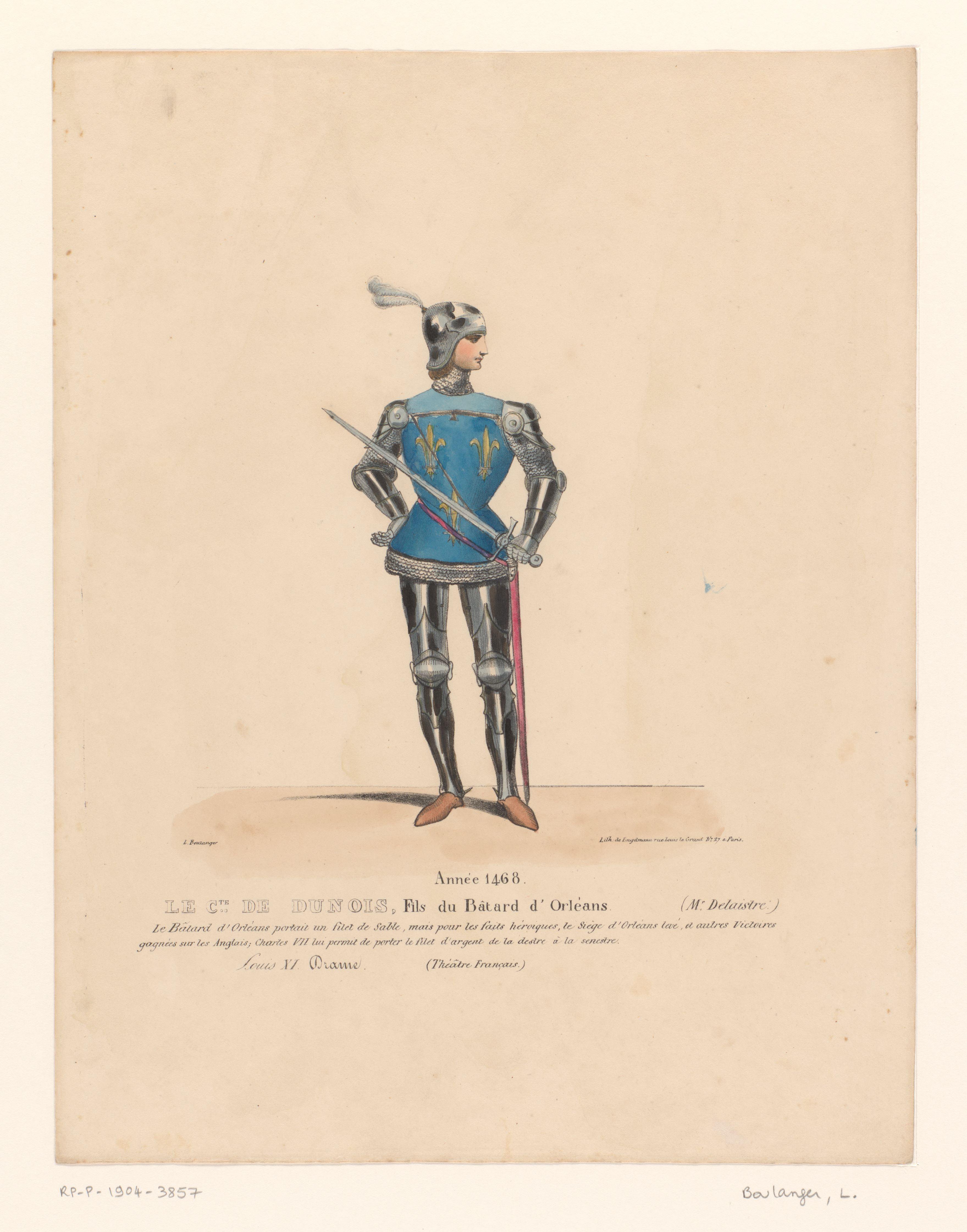 Kostuum van de graaf van Dunois uit het drama Louis XI à Péronne