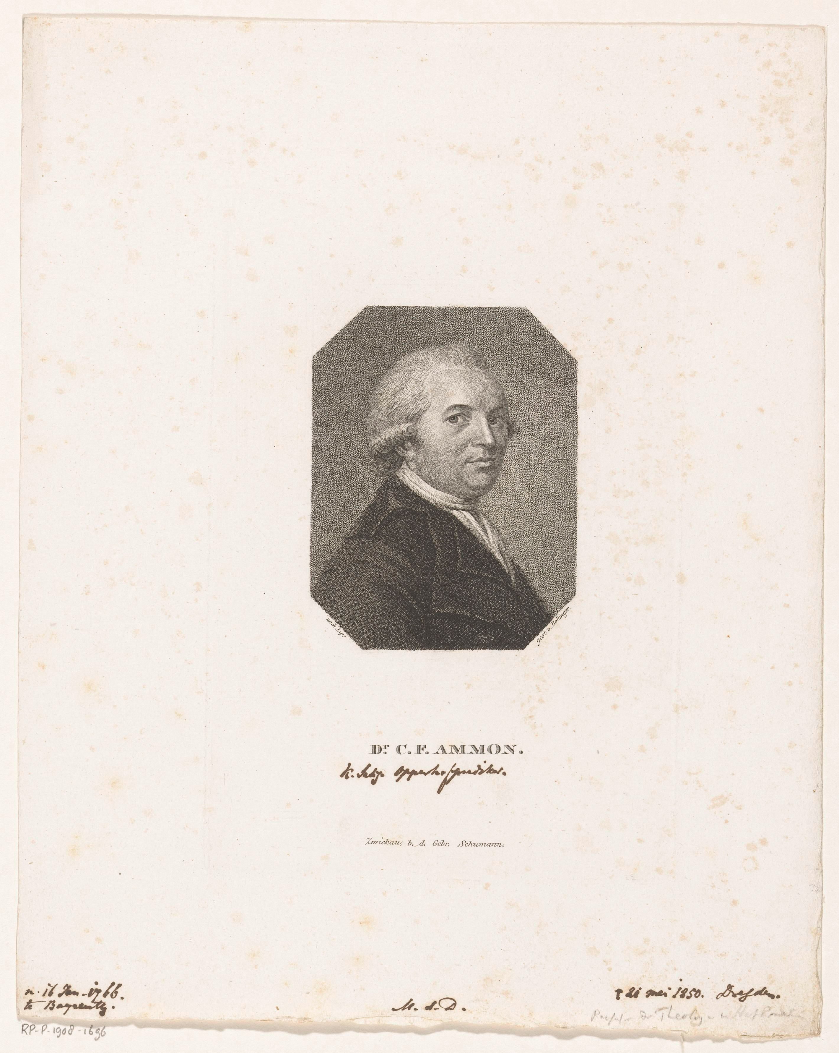 Portret van Christoph Friedrich Ammon