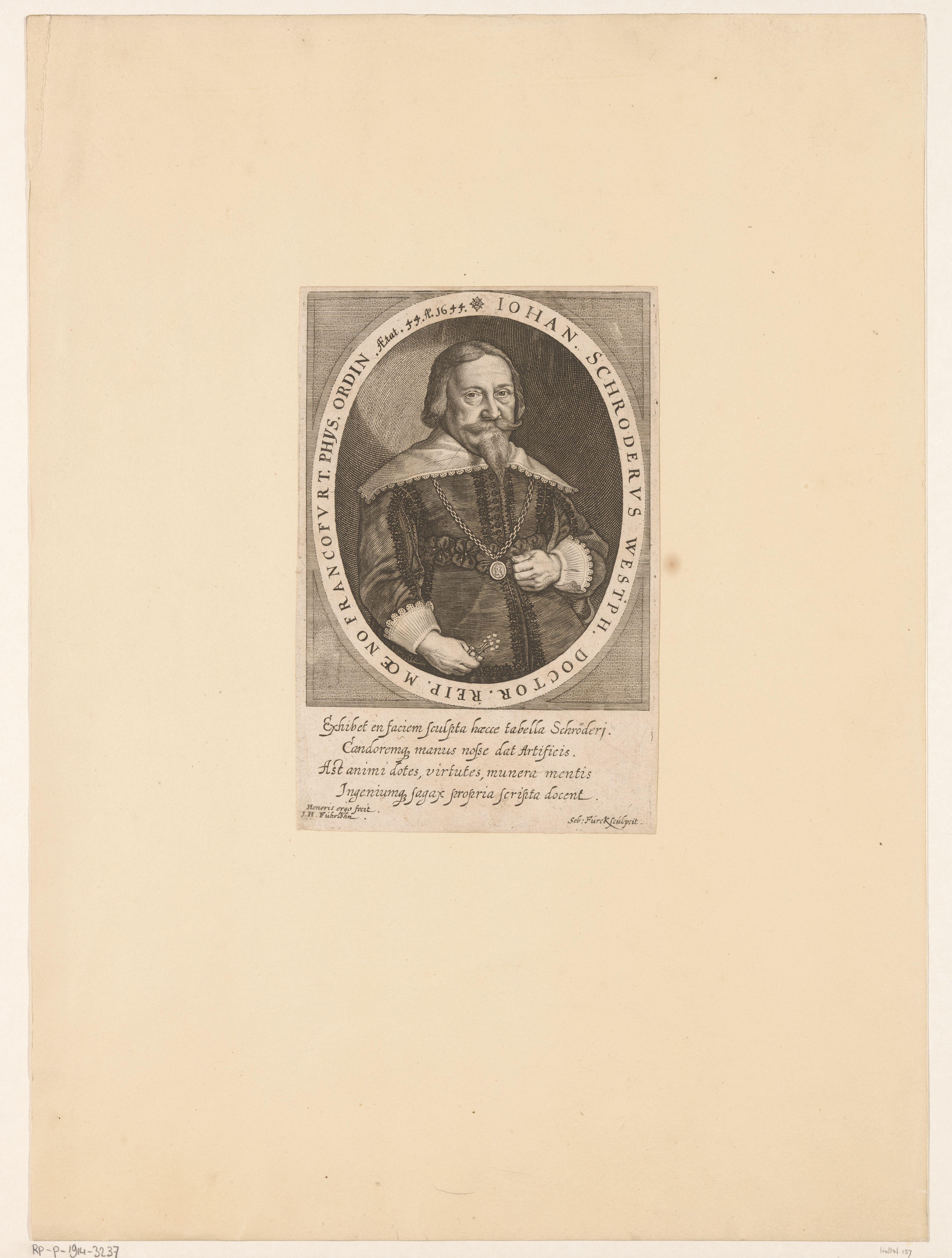 Portret van Johann Schröder op 44-jarige leeftijd