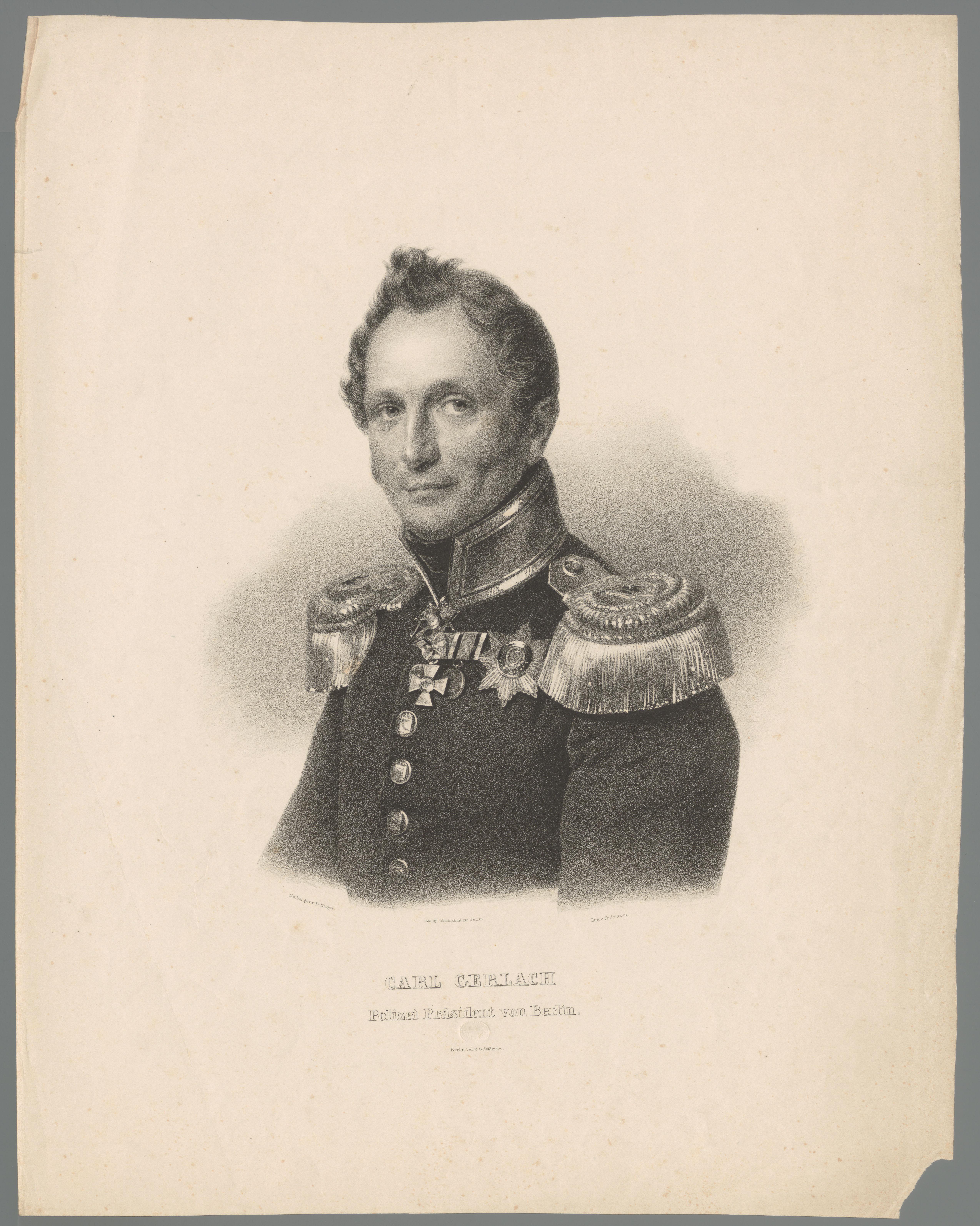 Portret van Karl Johann Heinrich Eduard von Gerlach