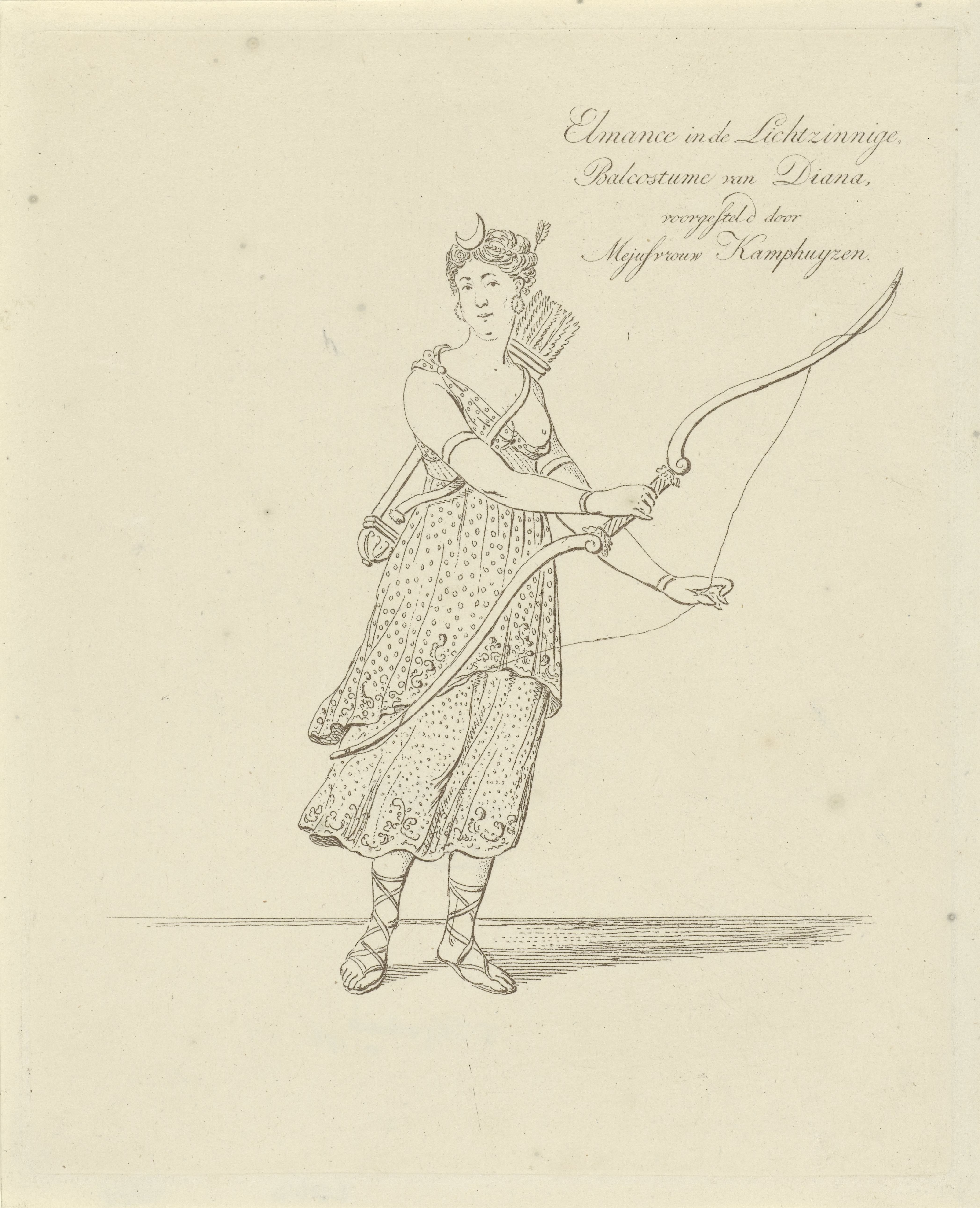 Portret van Anna Maria Snoek als Diana