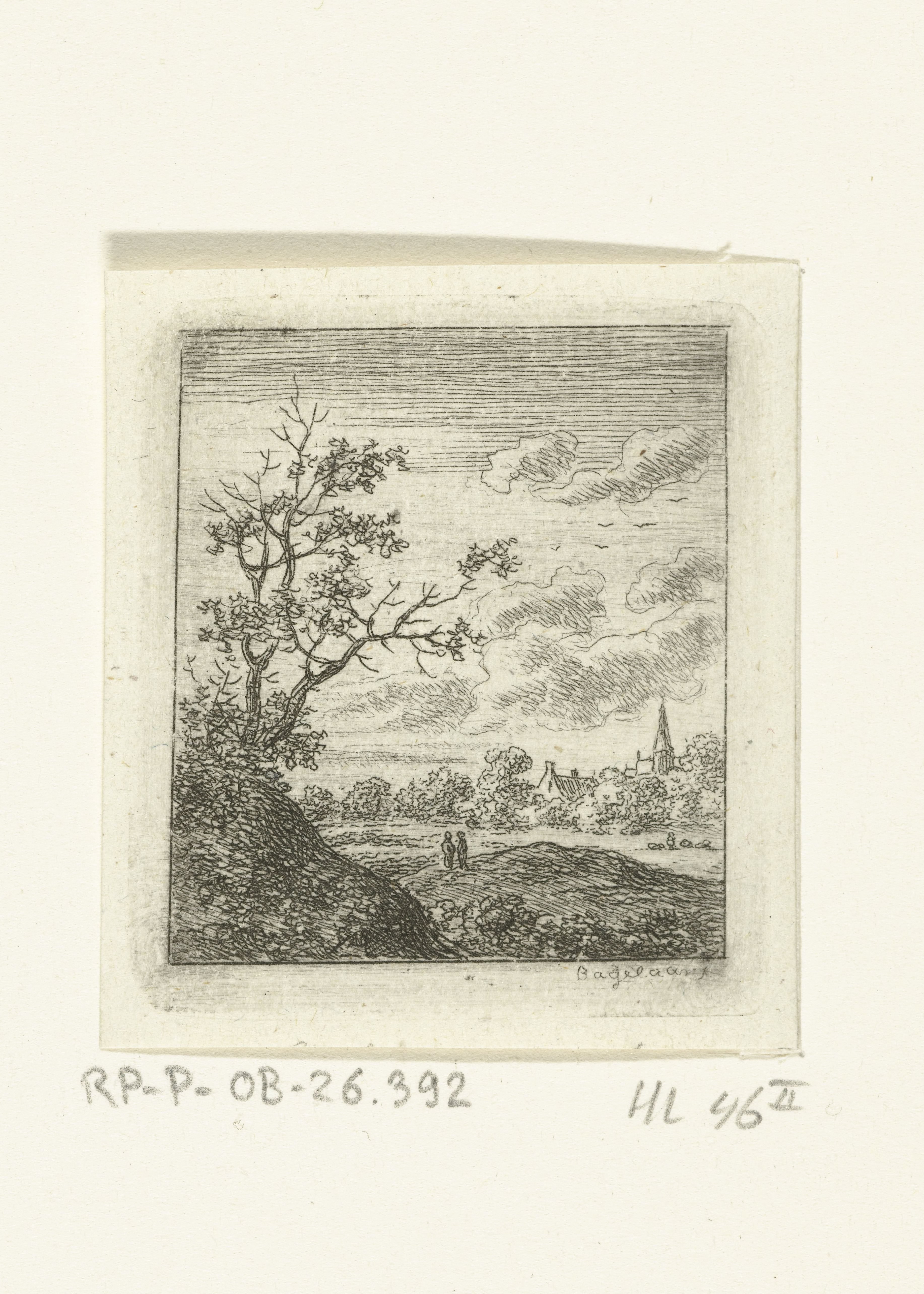 Landschap met kerktoren