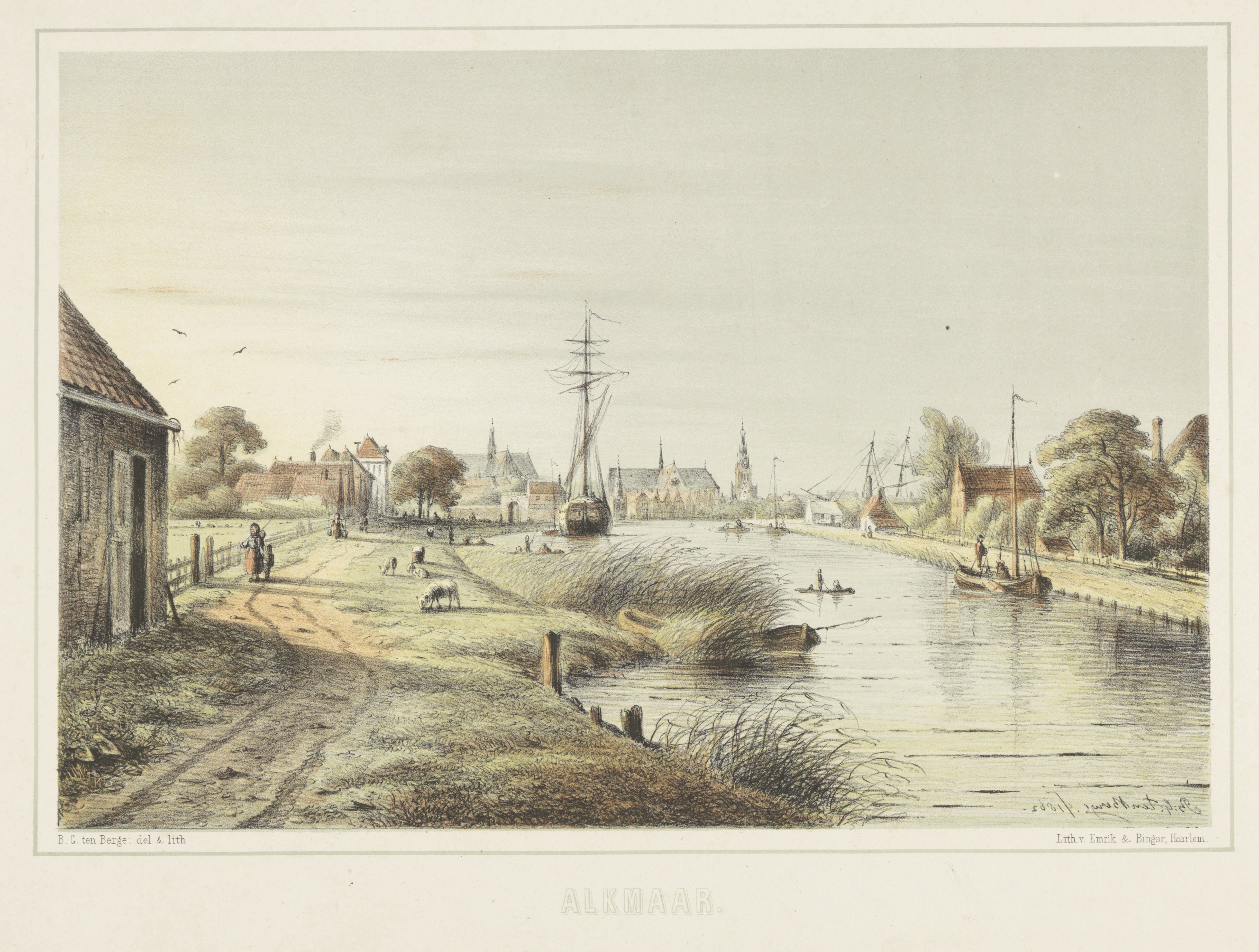 Gezicht op Alkmaar vanaf het Zeglis