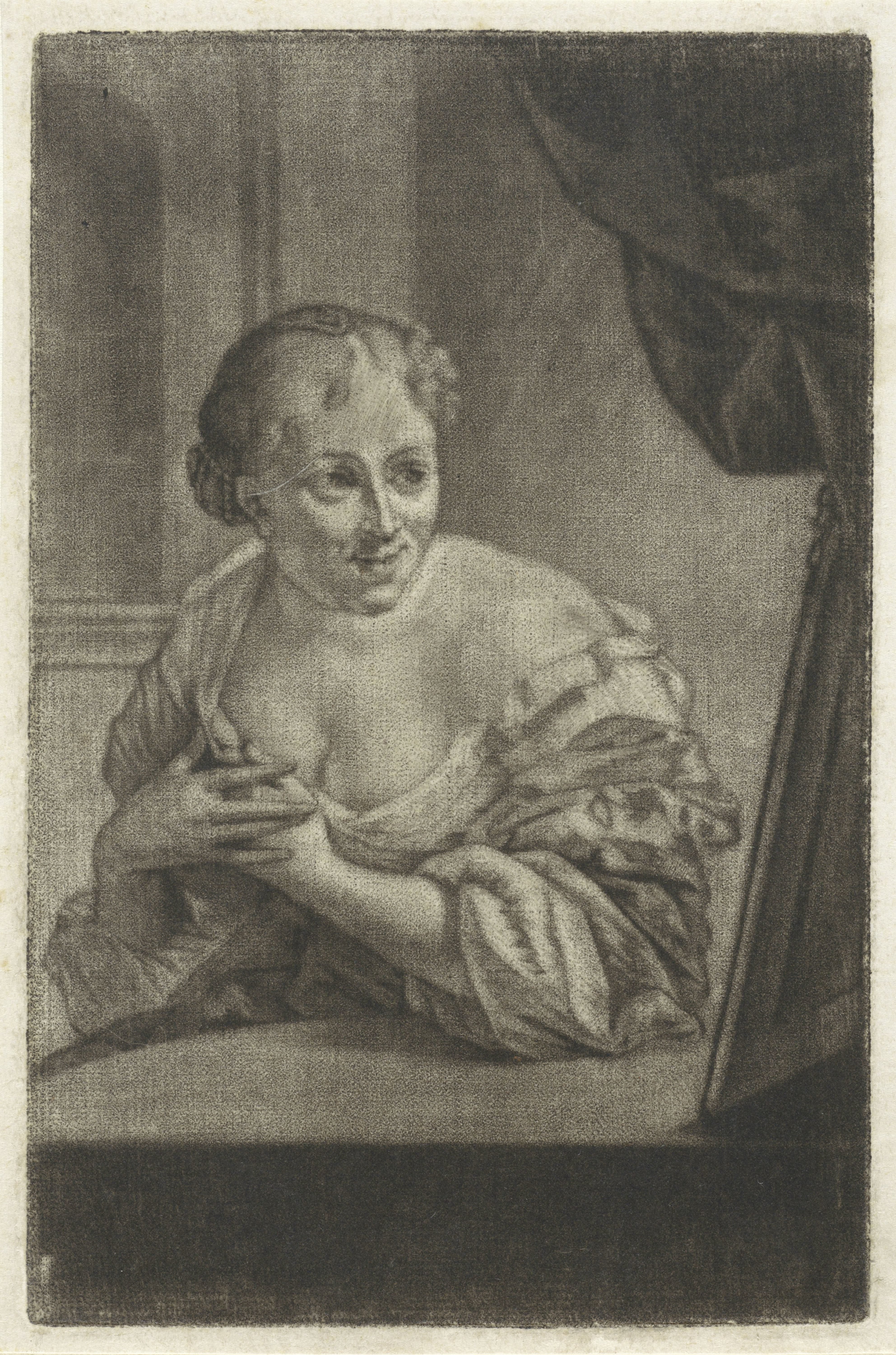 Vrouw voor een spiegel