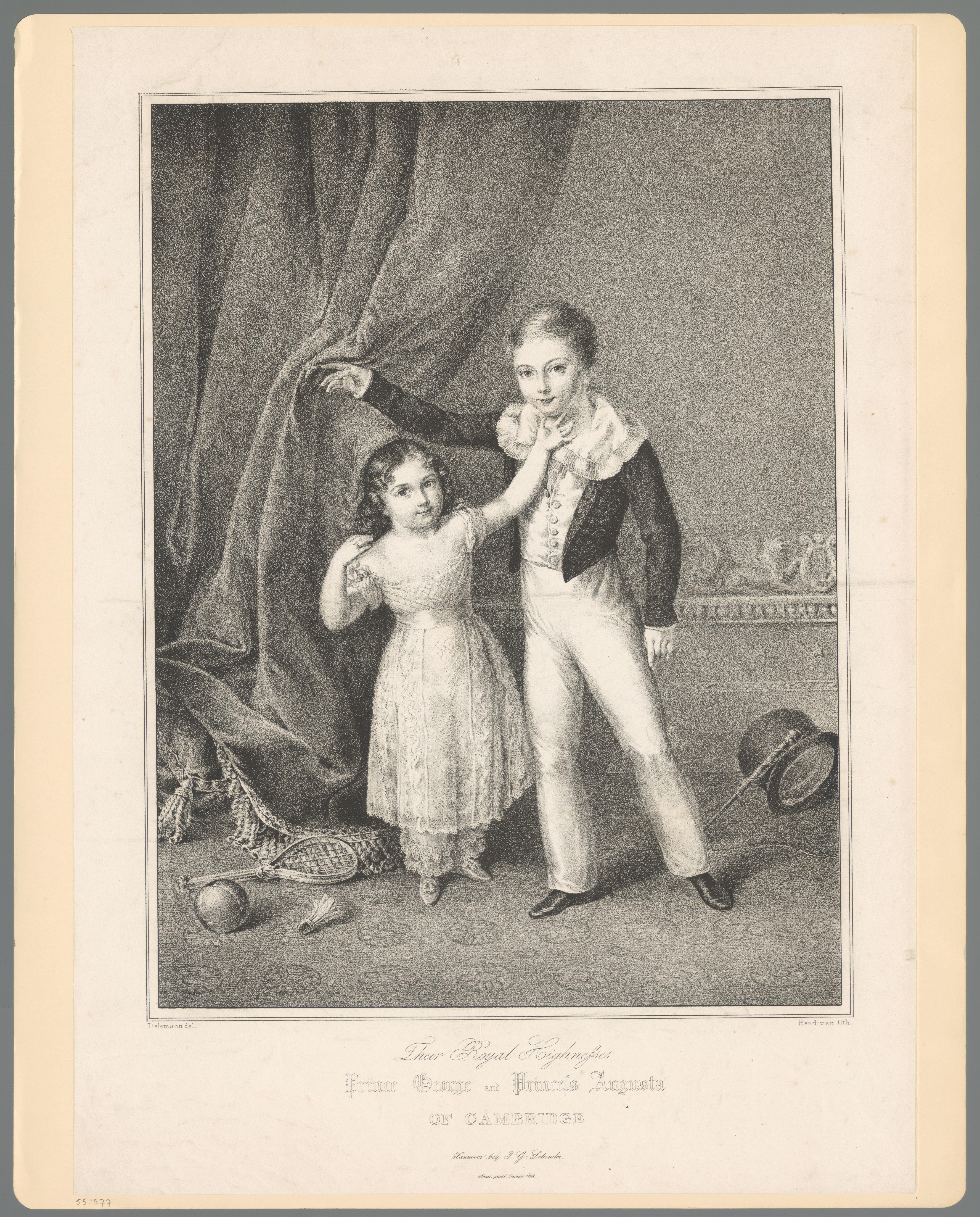 Portret van George en Augusta als kinderen