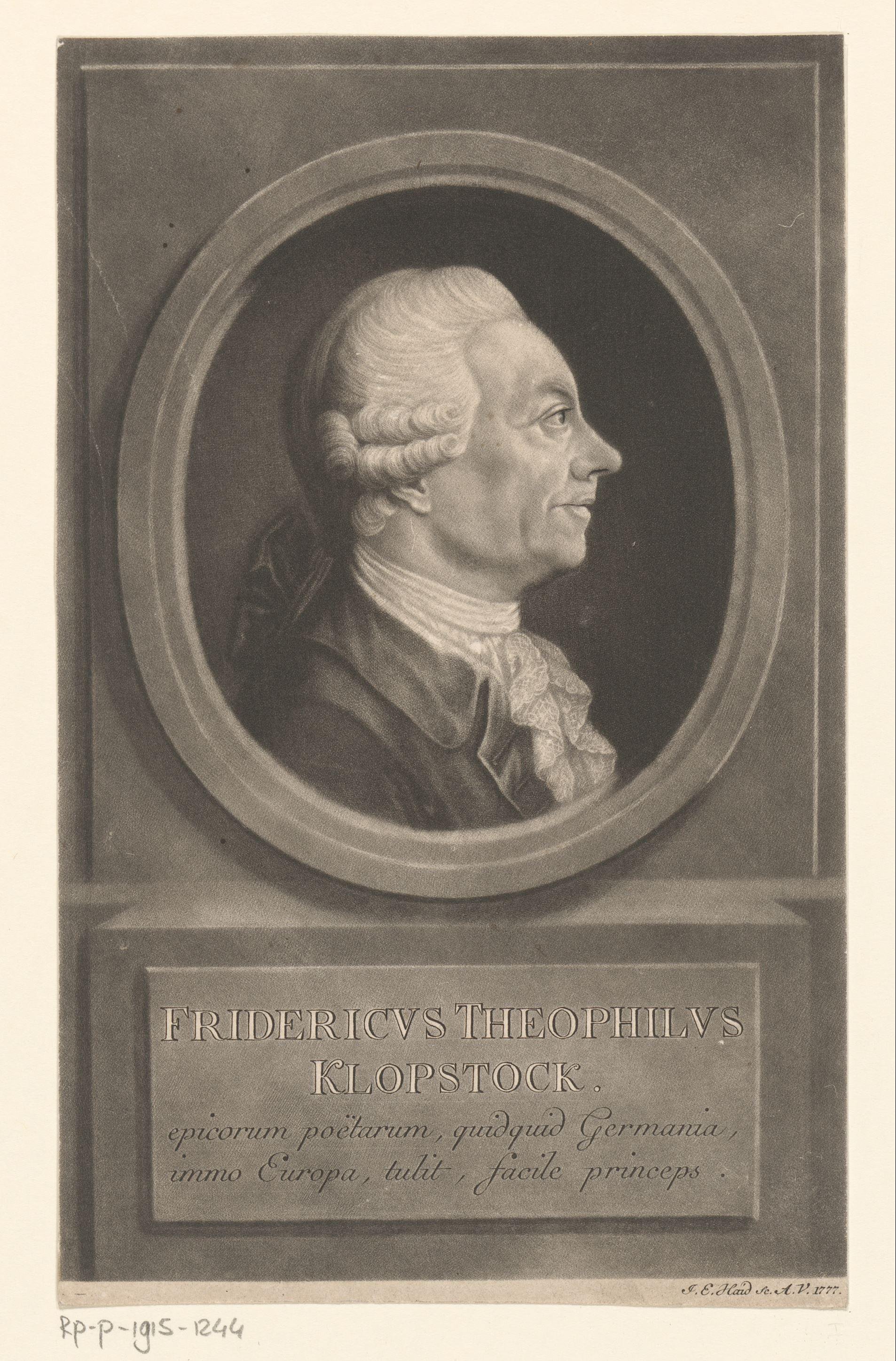 Portret van Friedrich Gottlieb Klopstock