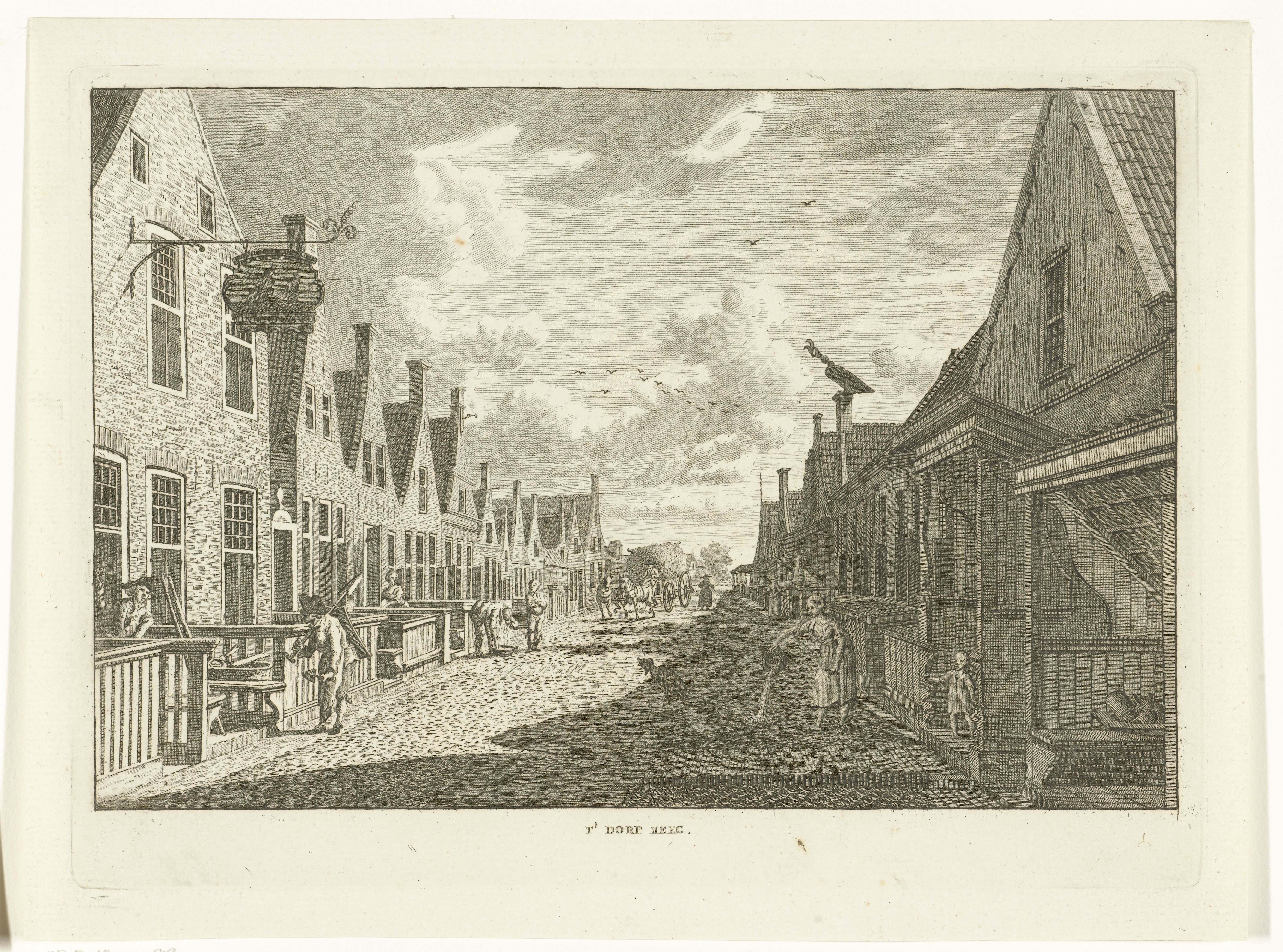 Dorpsgezicht met straat te Heeg