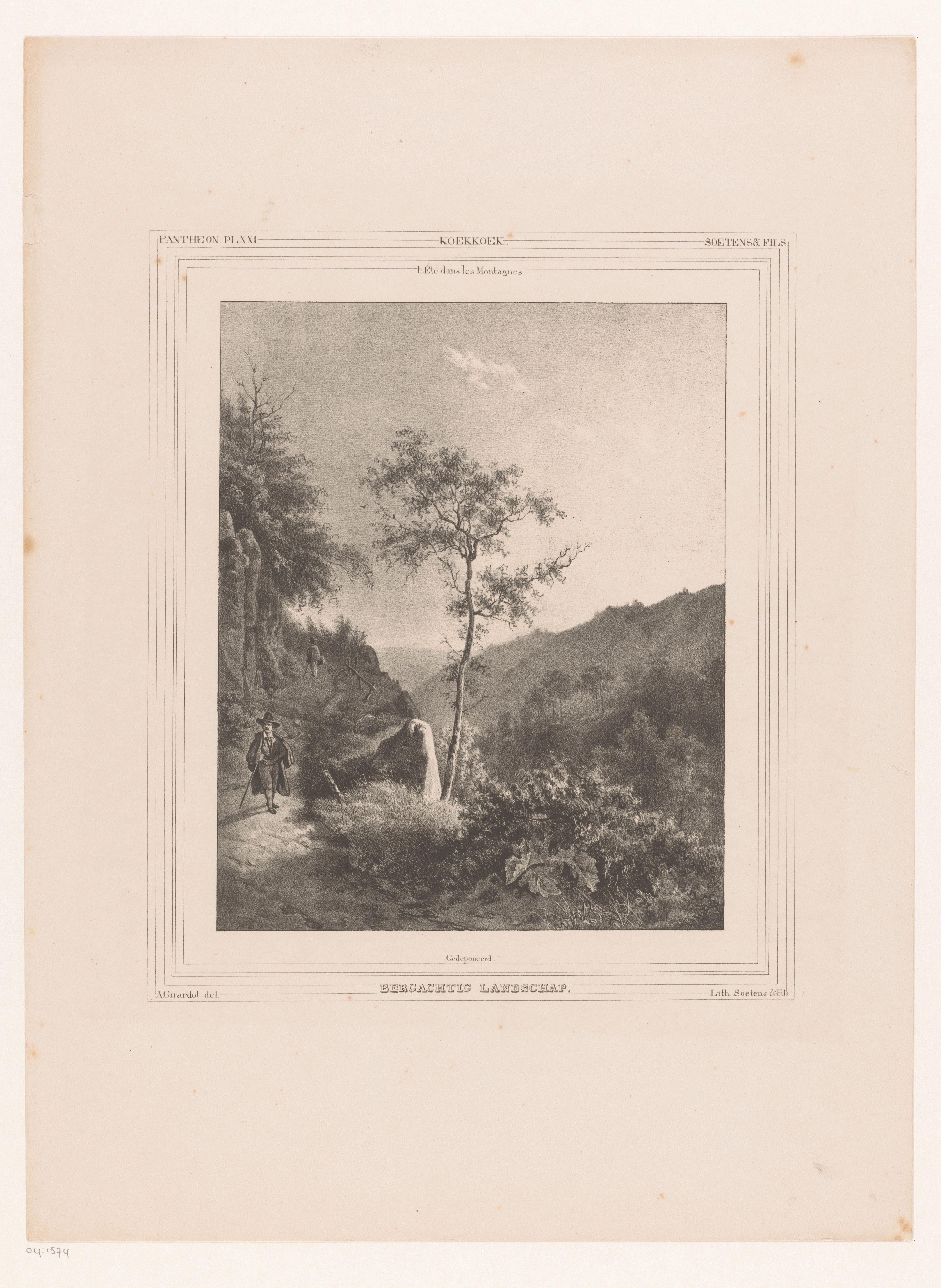 Berglandschap met twee wandelaars