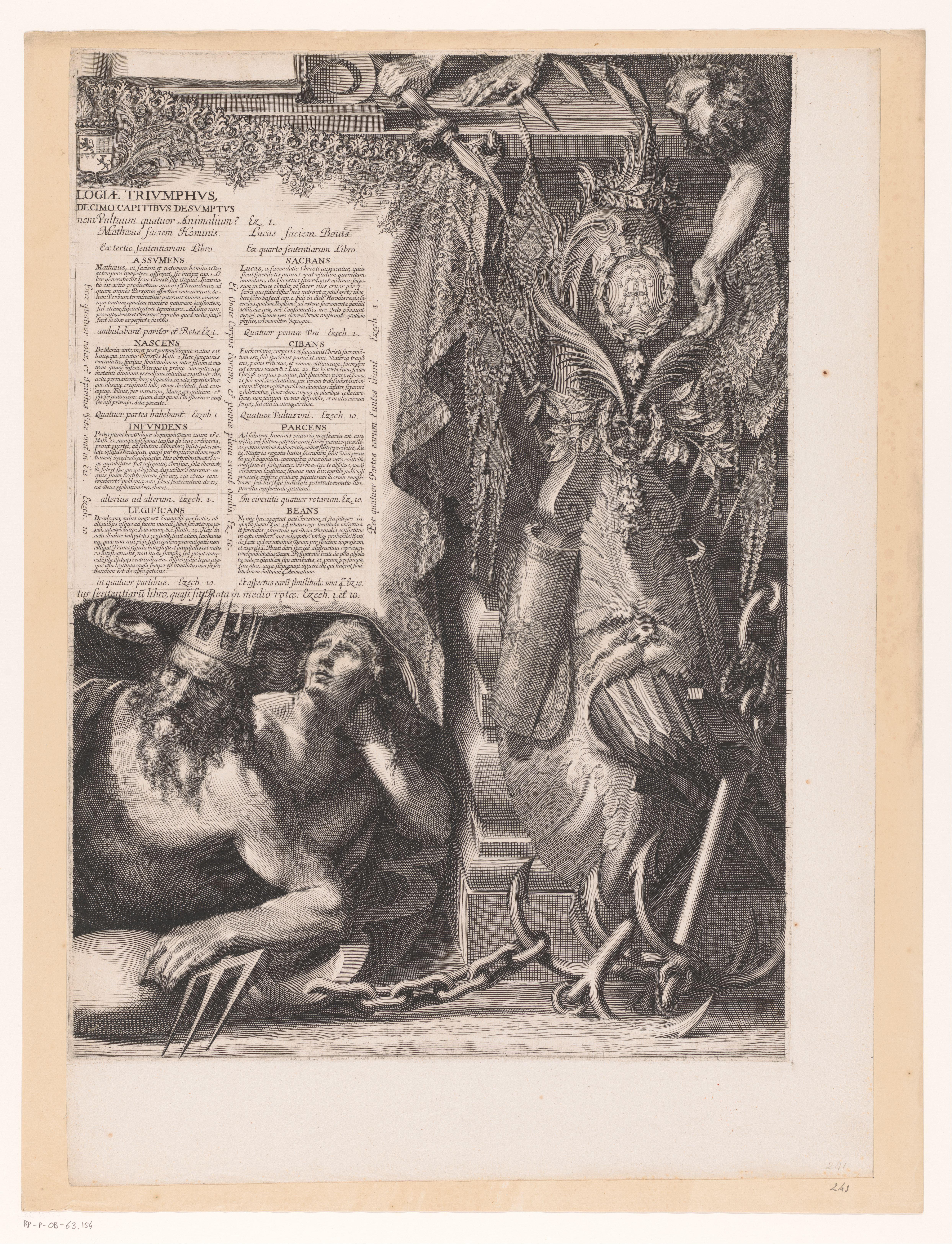 Allegorische voorstelling met Armand-Jean du Plessis hertog van Richelieu, in het gezelschap van Apollo en Neptunus (deel rechtsonder)