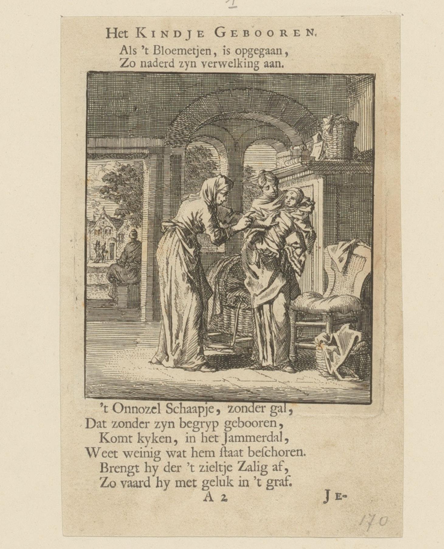 Pasgeboren kind in de armen van de moeder