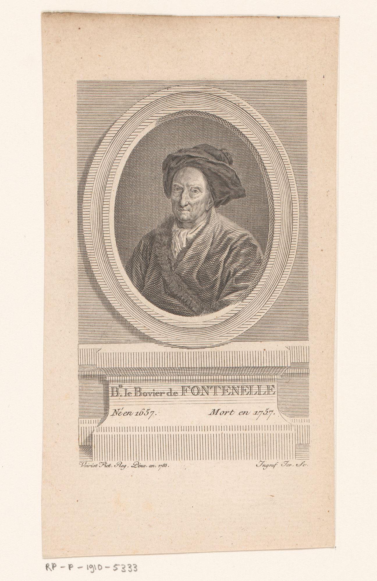 Portret van Bernard Le Bovier de Fontenelle