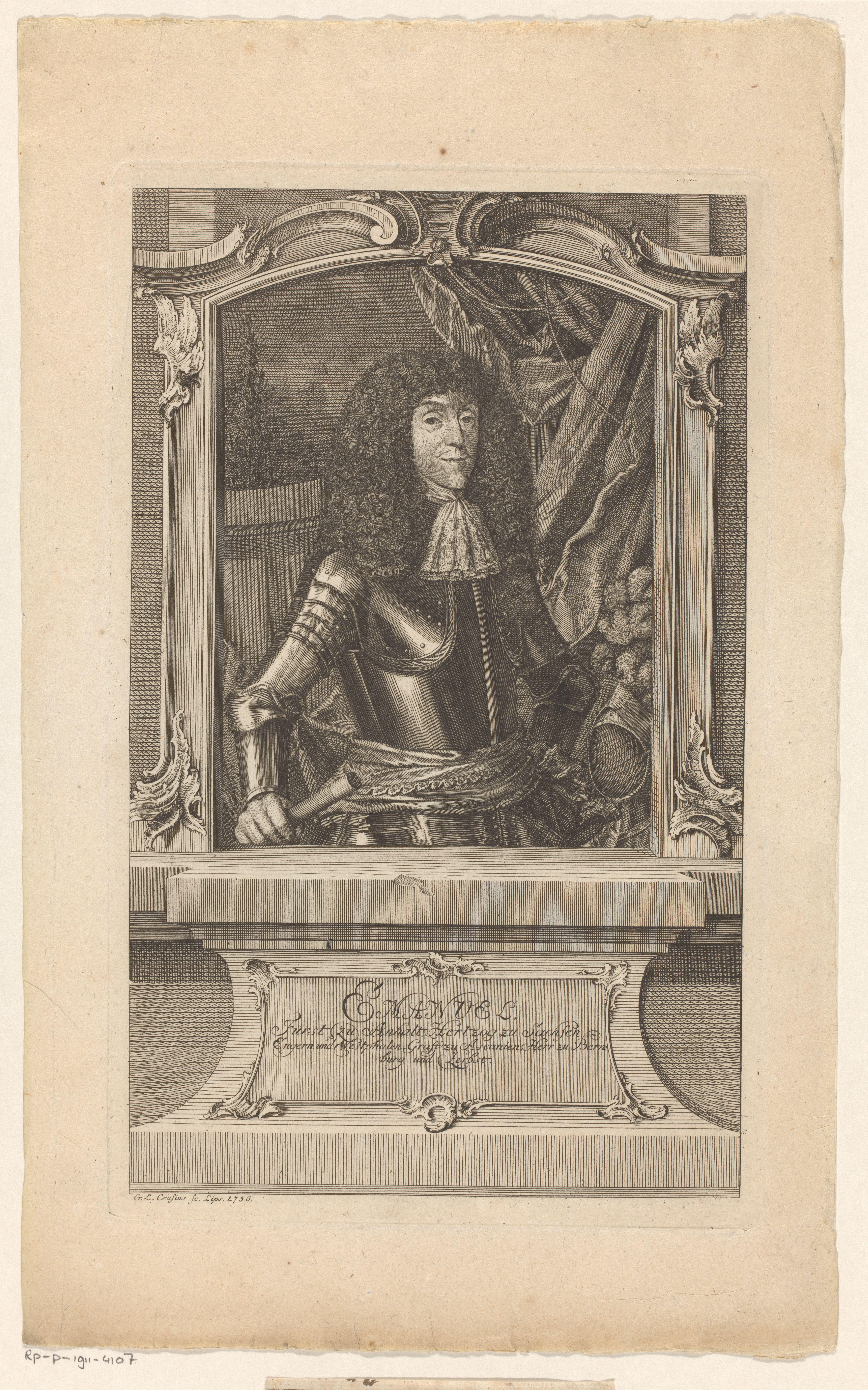 Portret van Emanuel von Anhalt-Köthen