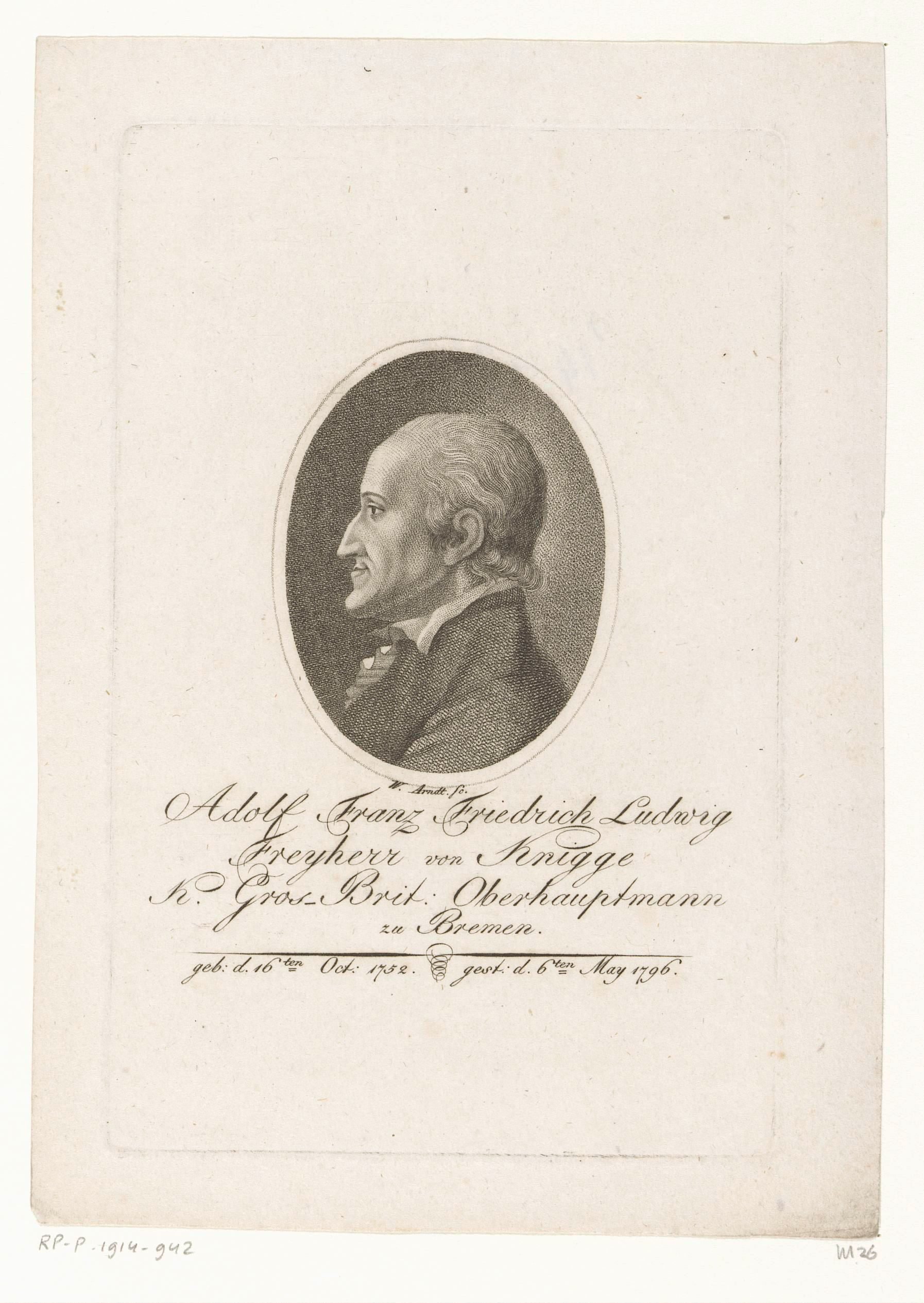 Portret van Adolph Knigge