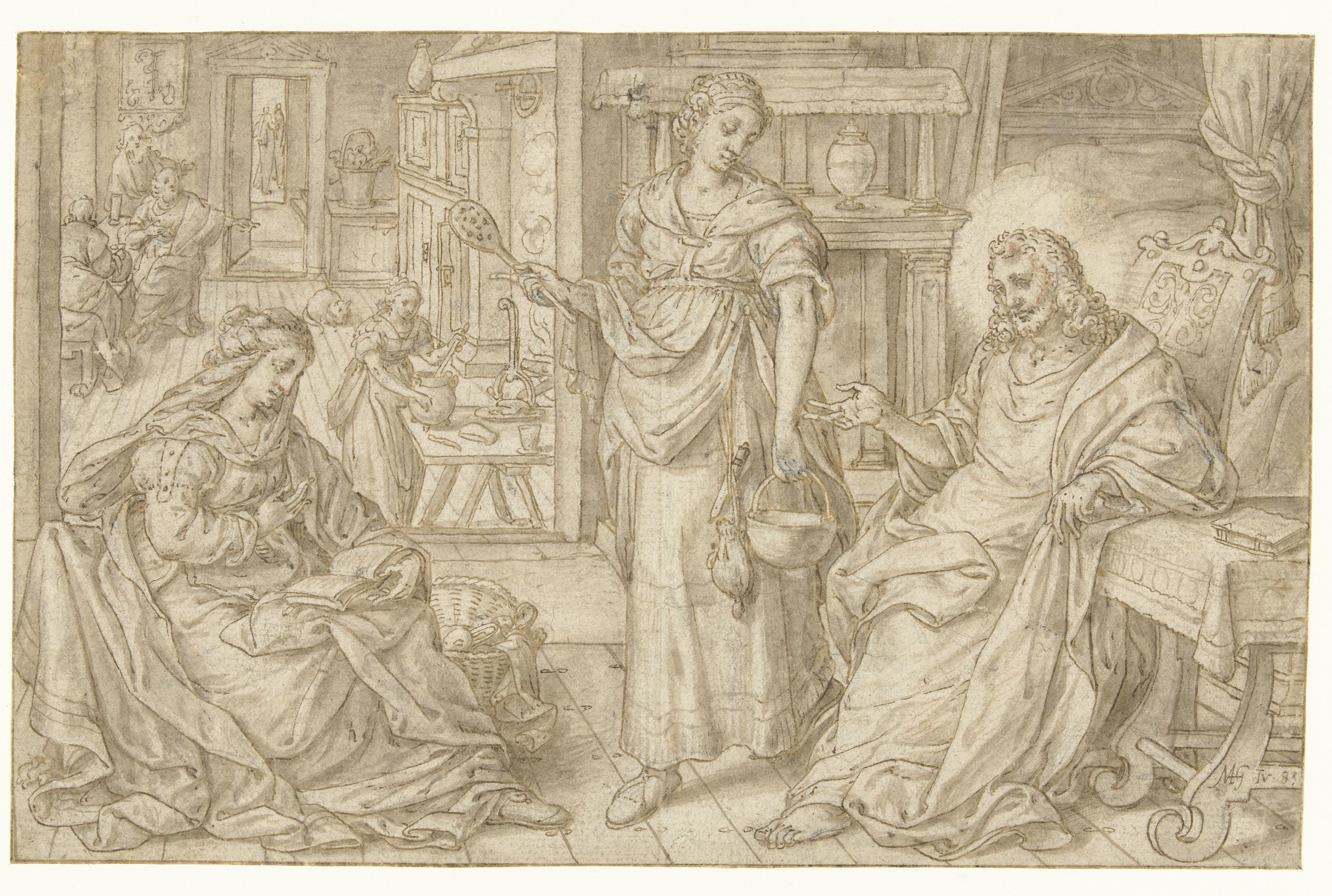 Christus in het huis van Marta en Maria