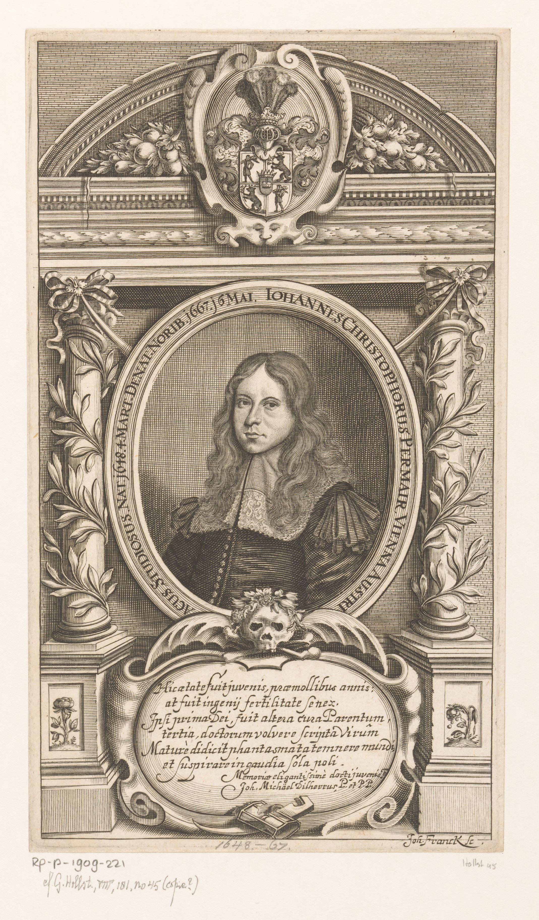 Portret van Johannes Christoph Permair