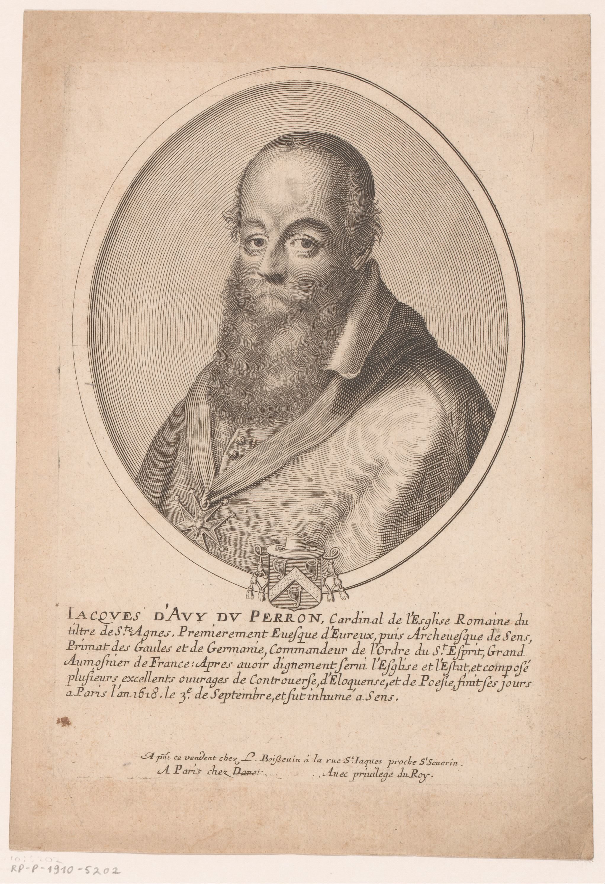 Portret van Jacques Davy du Perron
