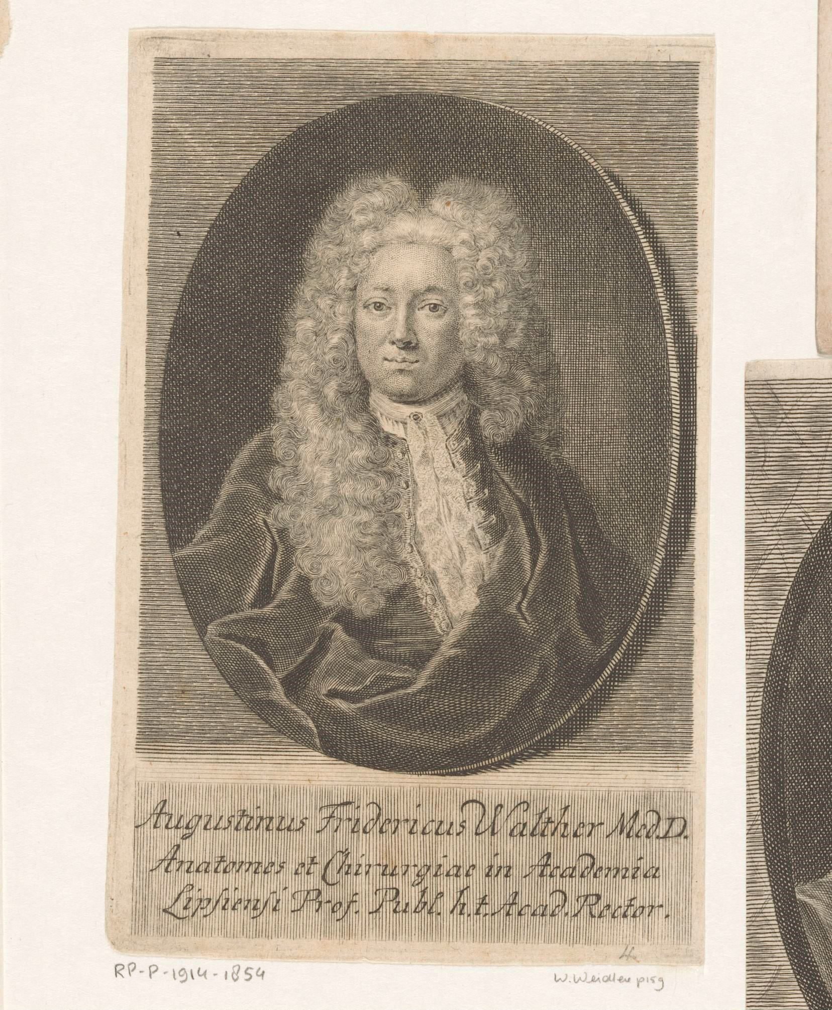 Portret van Augustin Friedrich Walther
