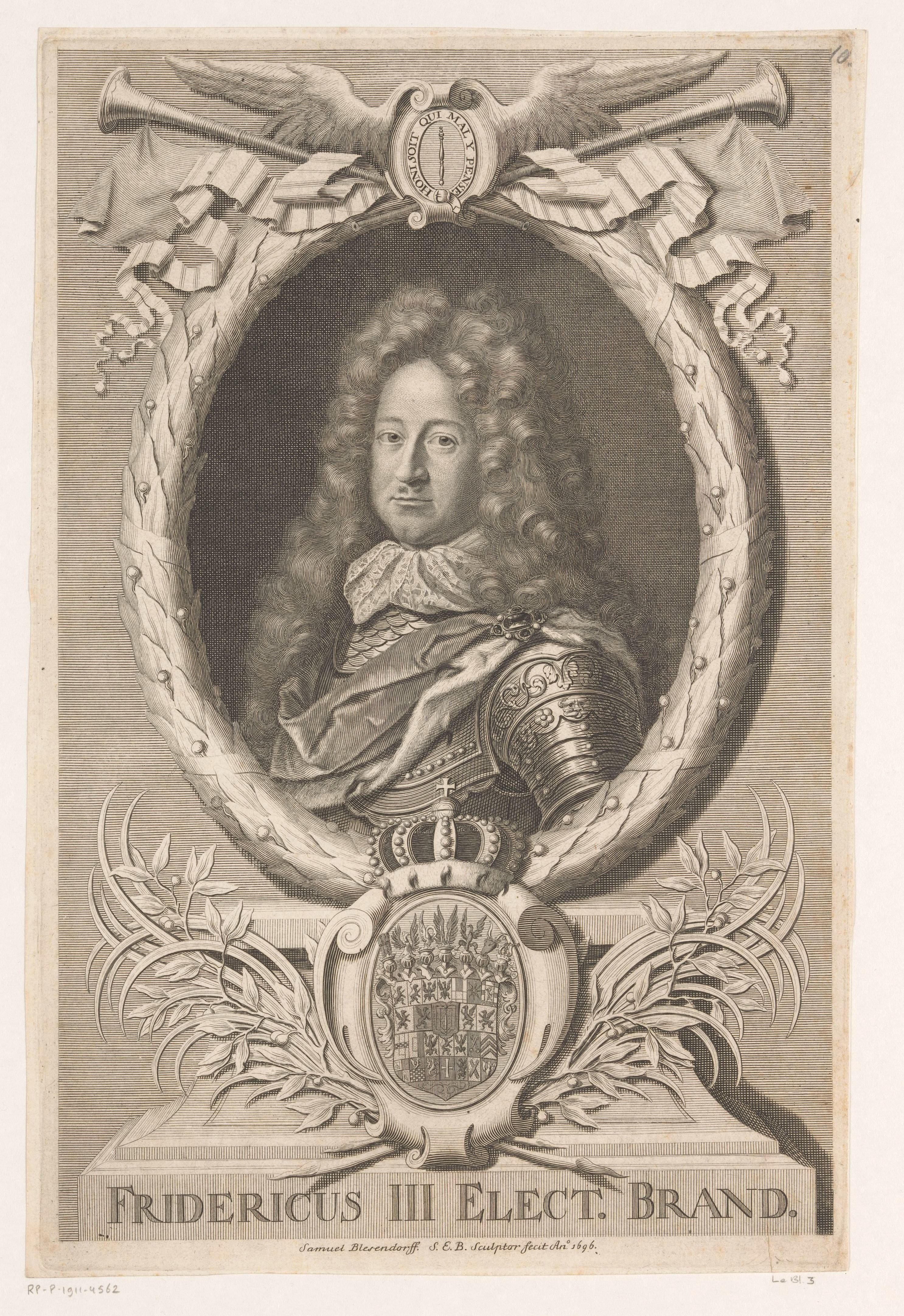 Portret van Frederik I, koning van Pruisen, als keurvorst van Brandenburg