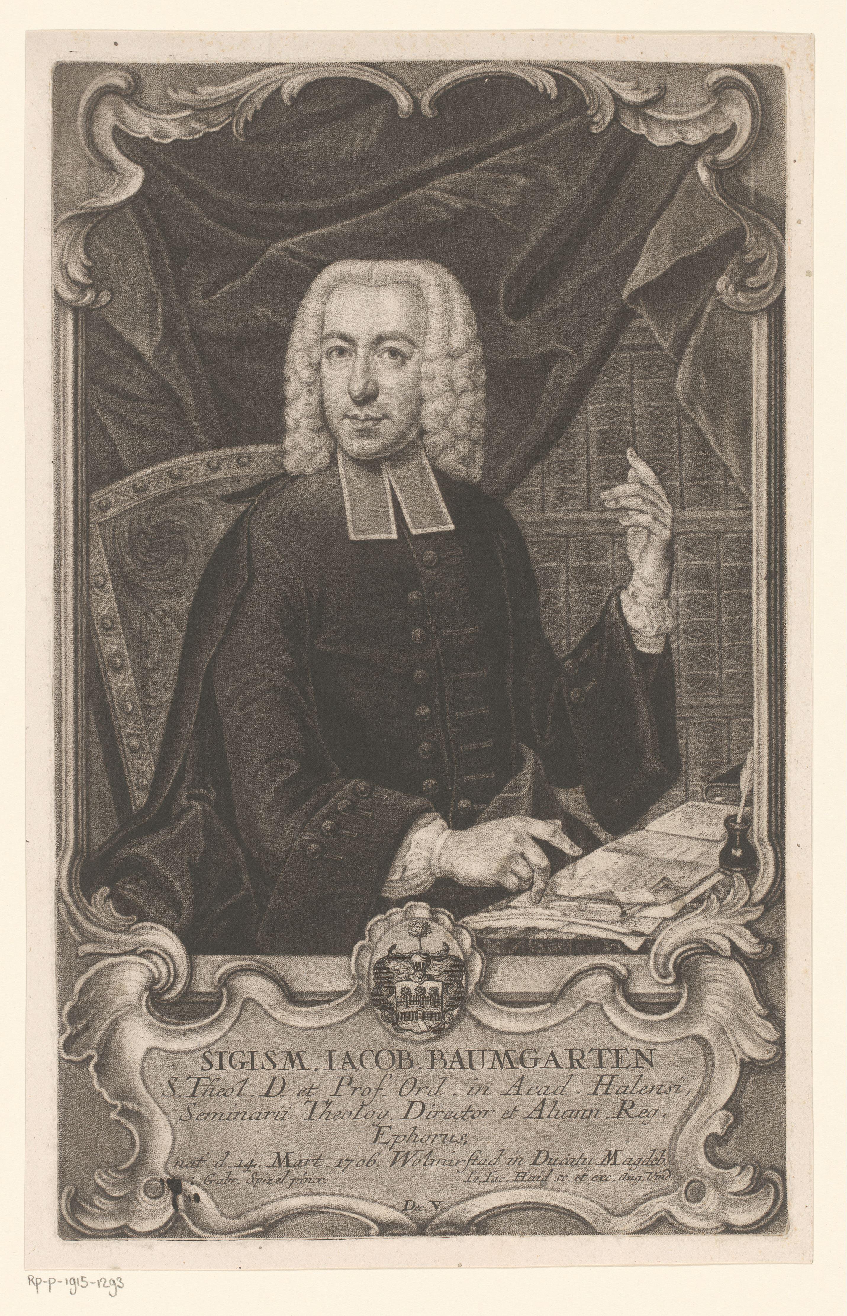 Portret van Sigmund Jacob Baumgarten