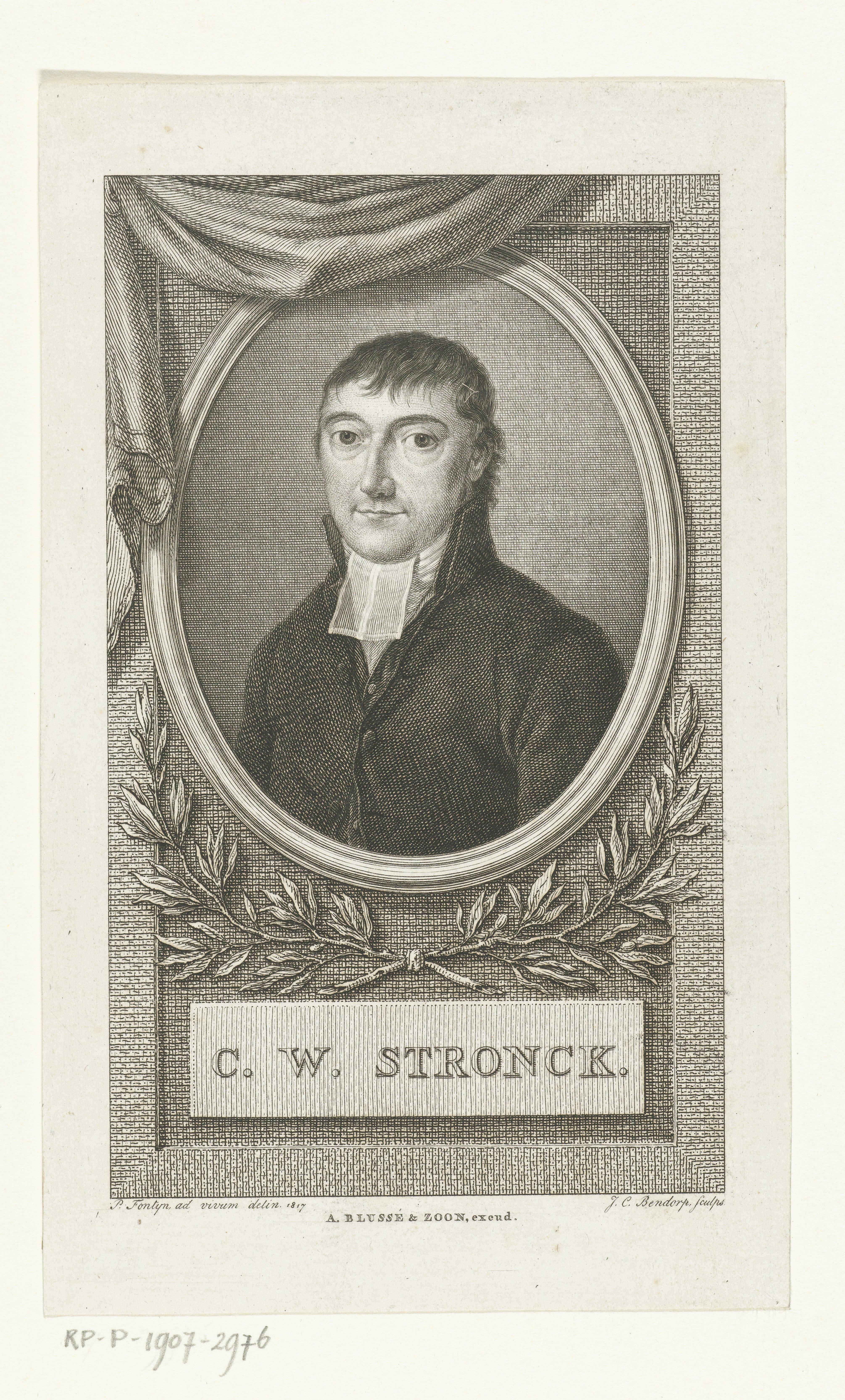 Portret van predikant Carel Willem Stronck