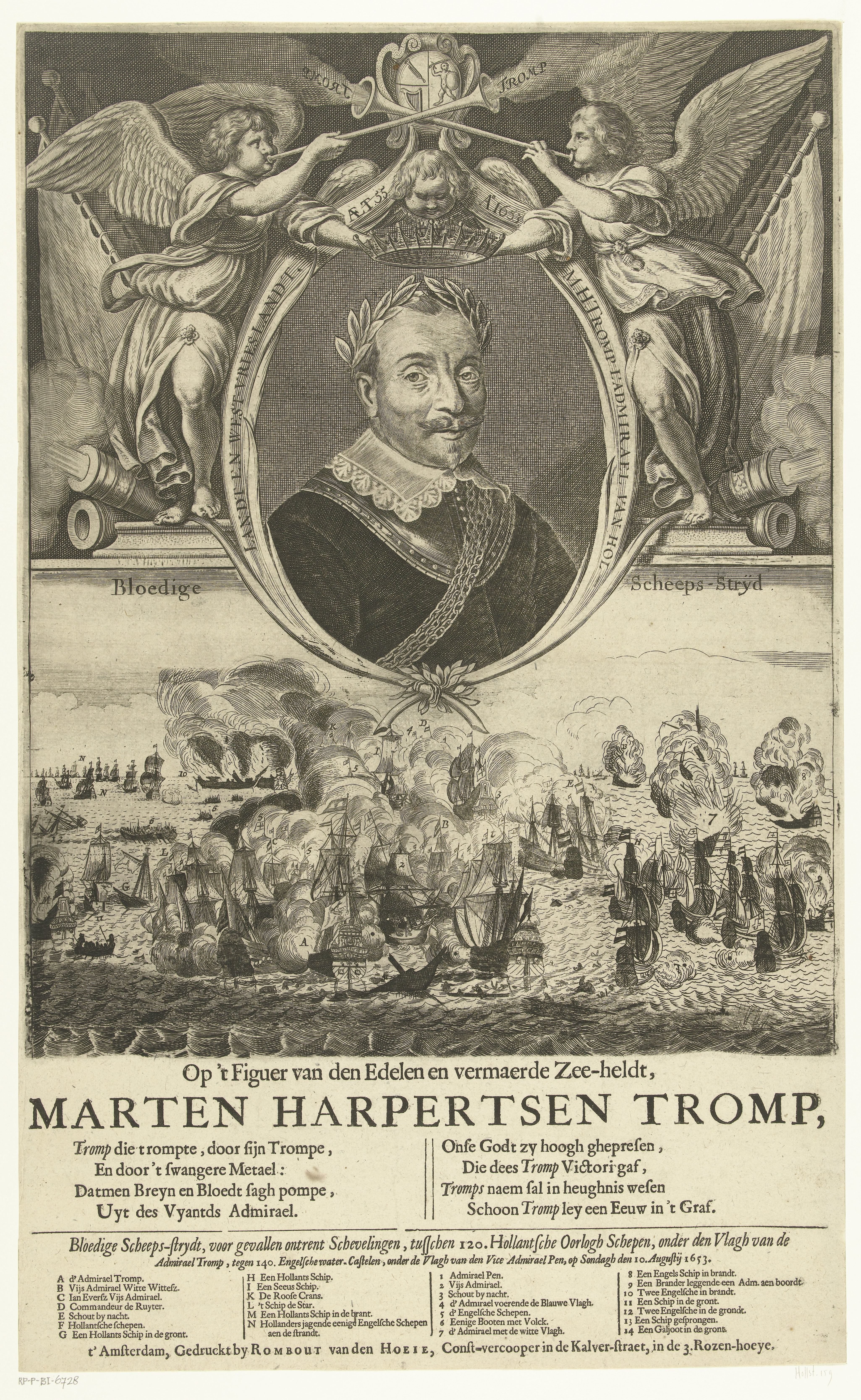 Portret van admiraal Maarten Harpertszoon Tromp op 55-jarige leeftijd