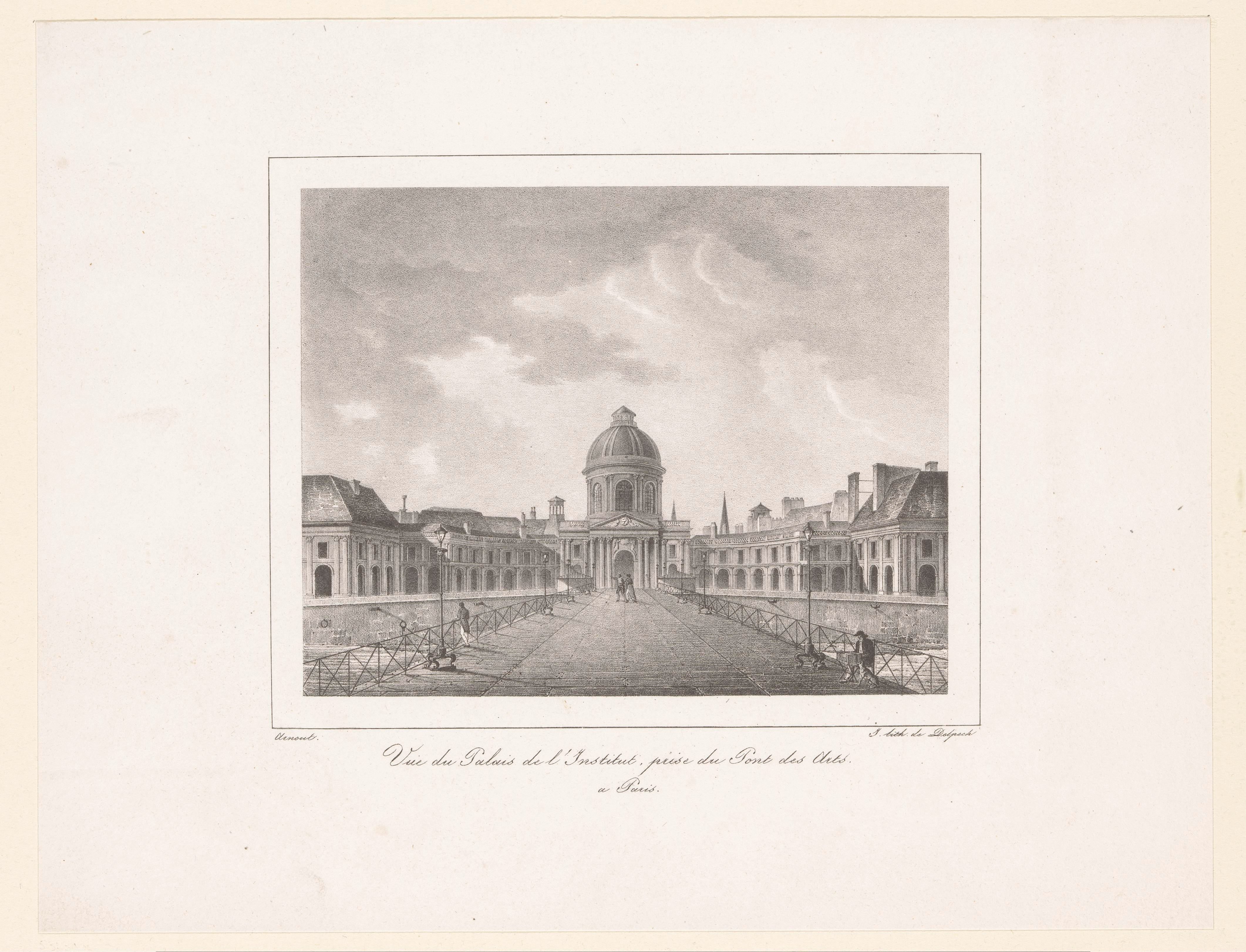 Zicht op het Institut de France vanaf de Pont des Arts in Parijs