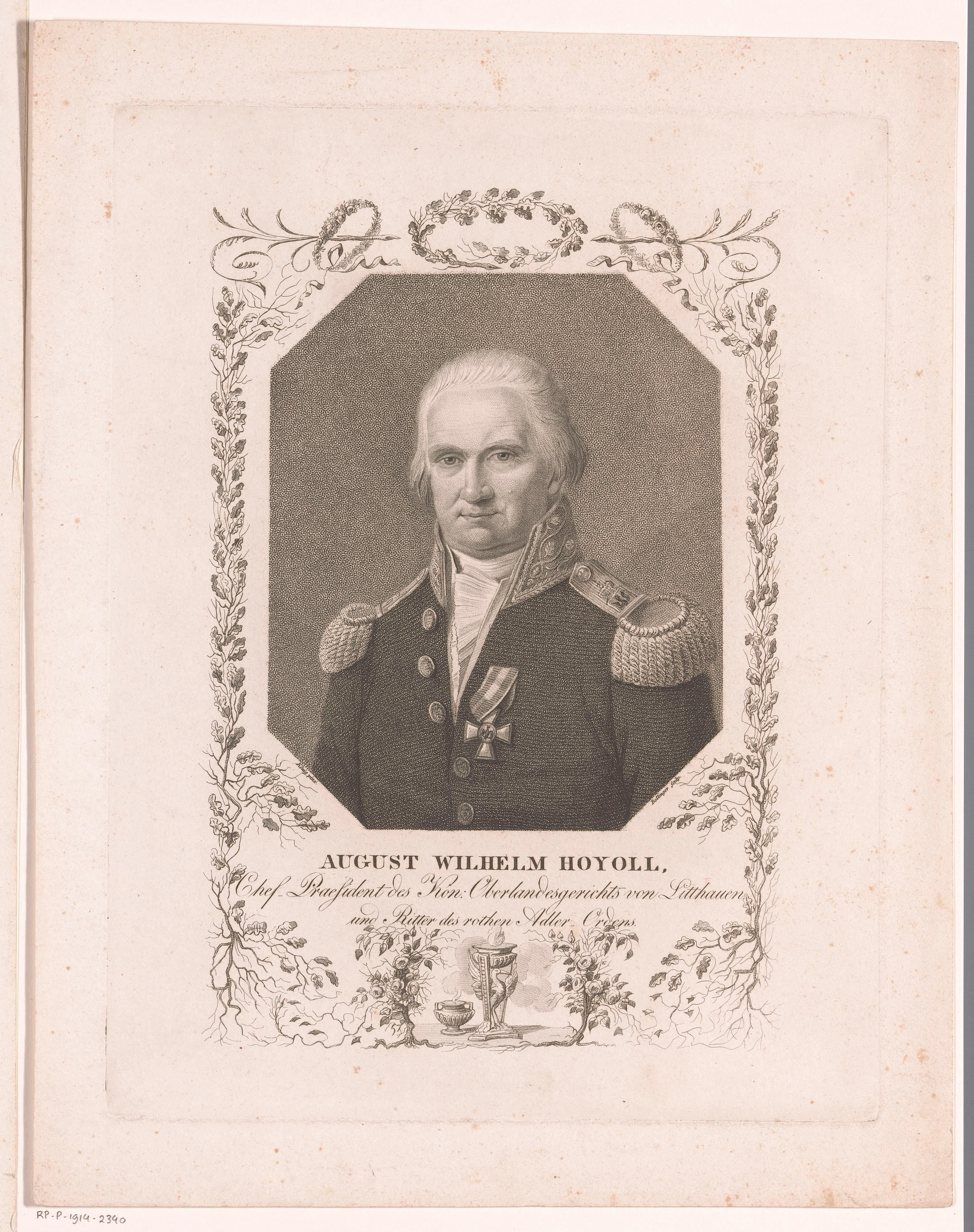 Portret van August Wilhelm Hoyoll