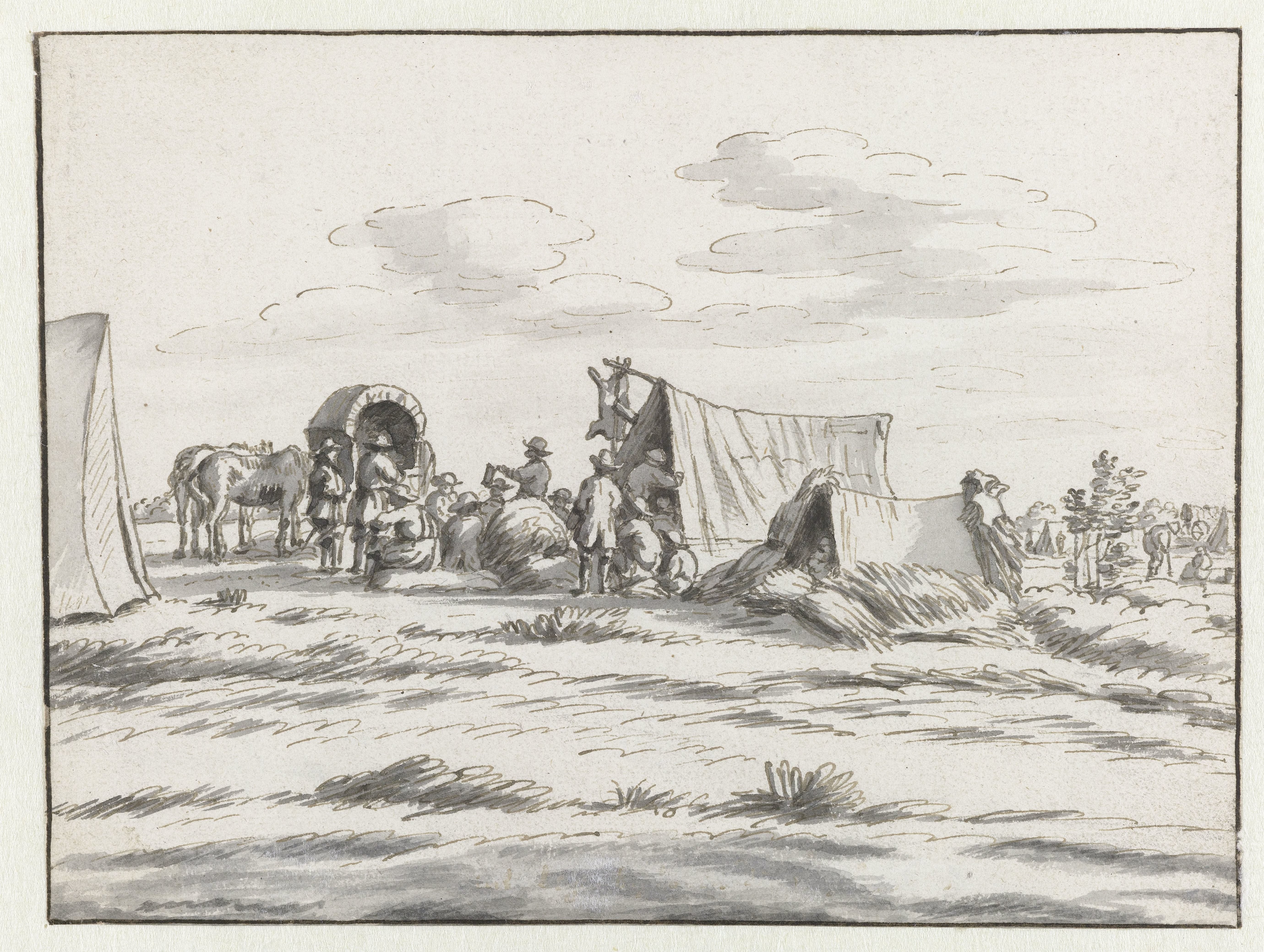 View of an Encampment of the Army of Willem III near Leuven