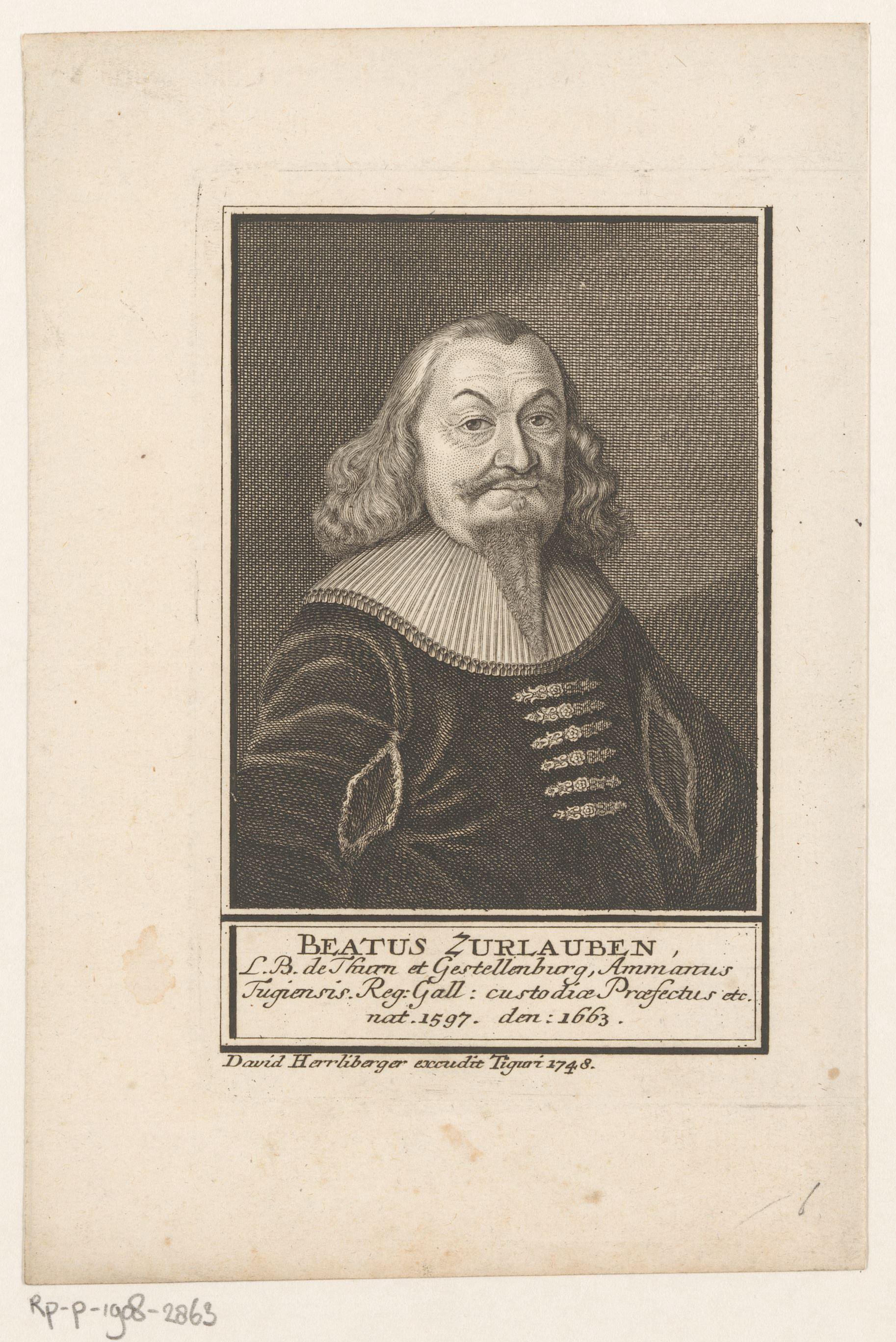 Portret van Beat Zurlauben