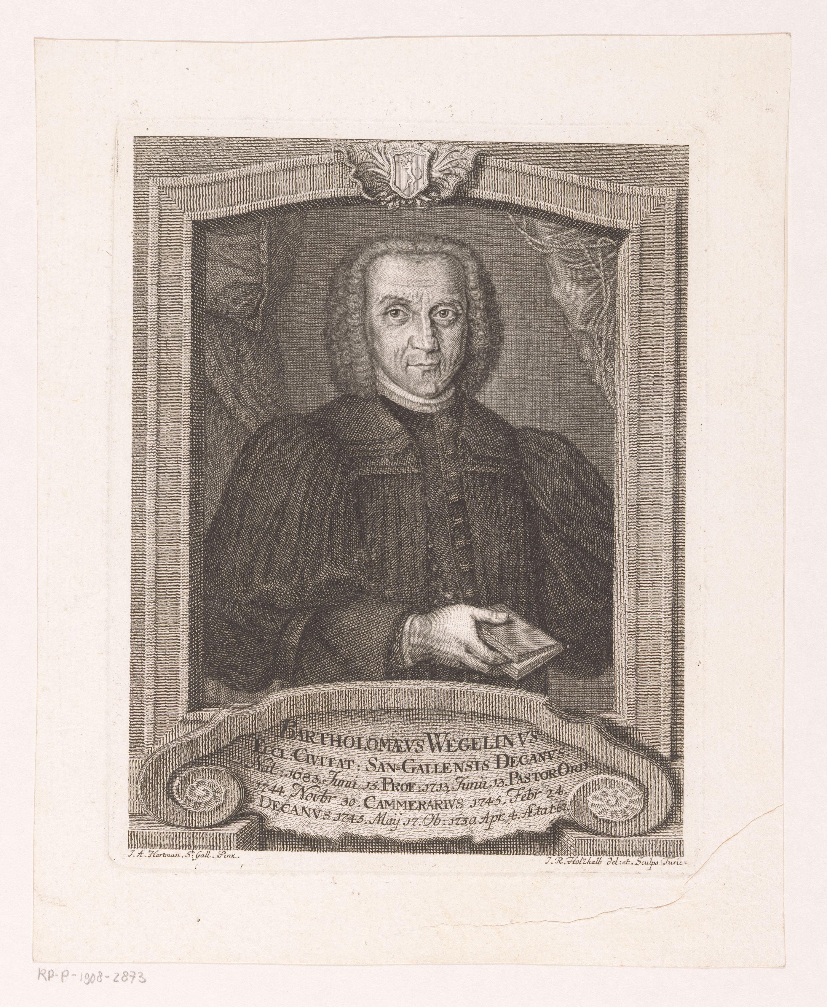 Portret van Bartholomäus Wegelin