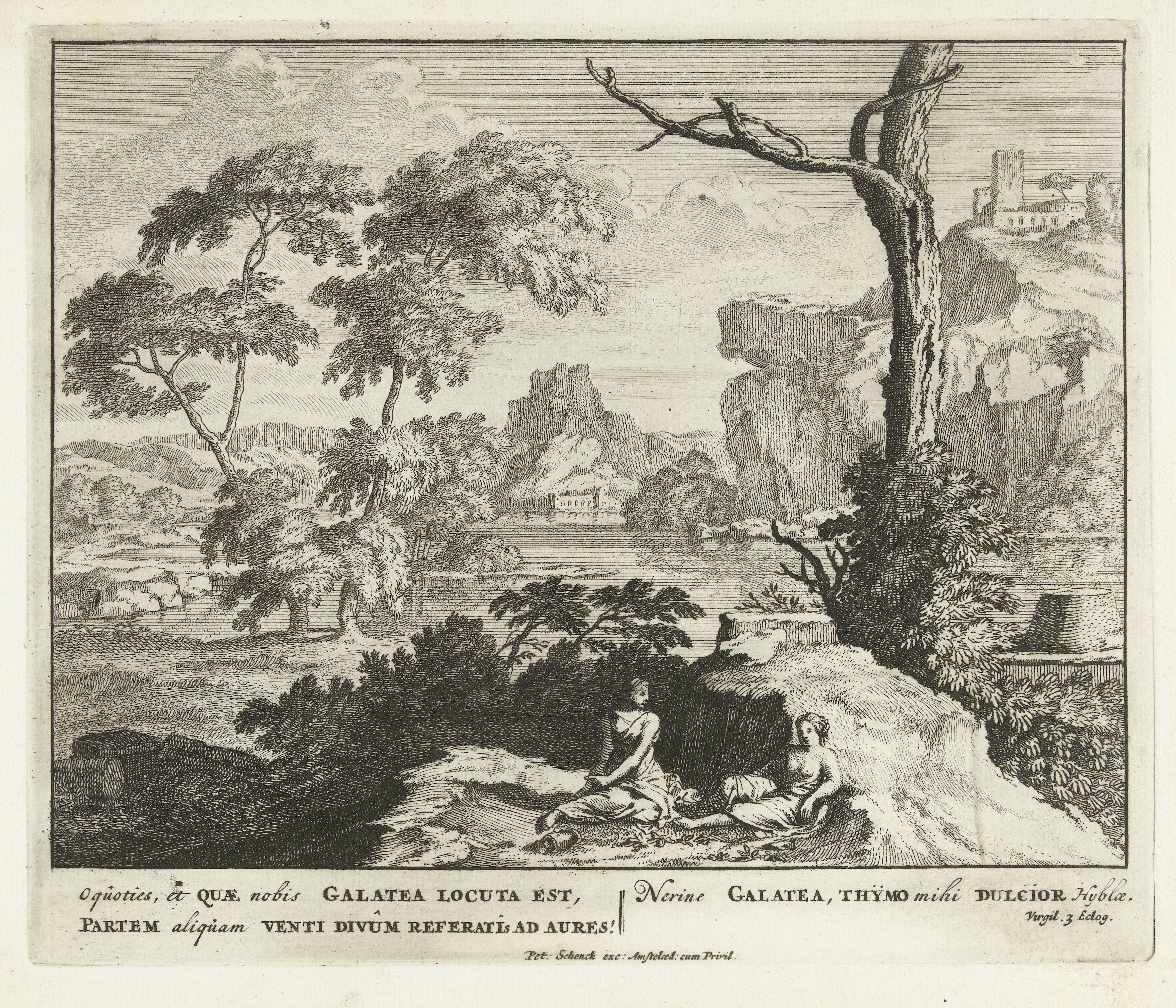 Landschap met twee herderinnen