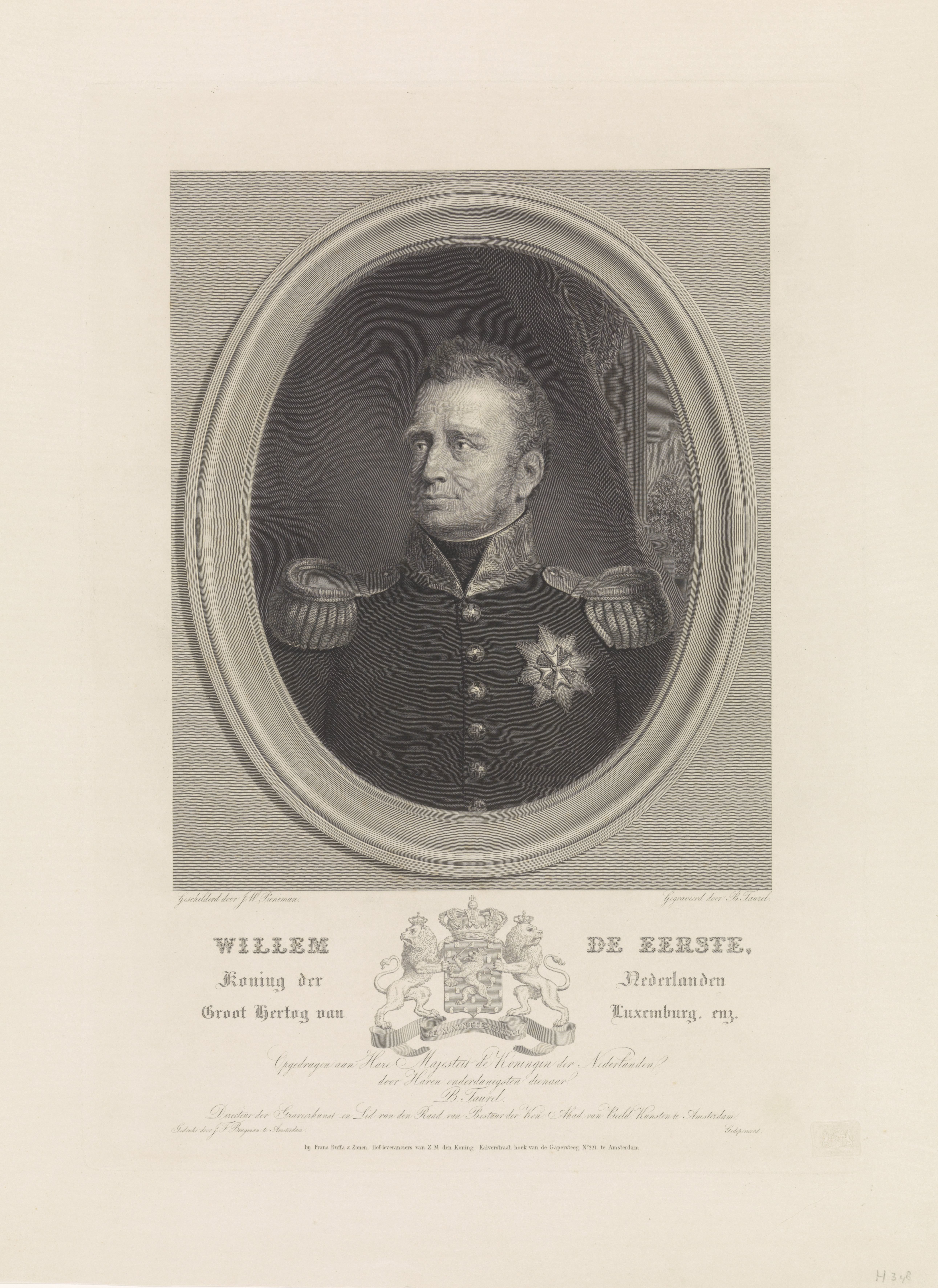 Portret van Willem I Frederik, koning der Nederlanden