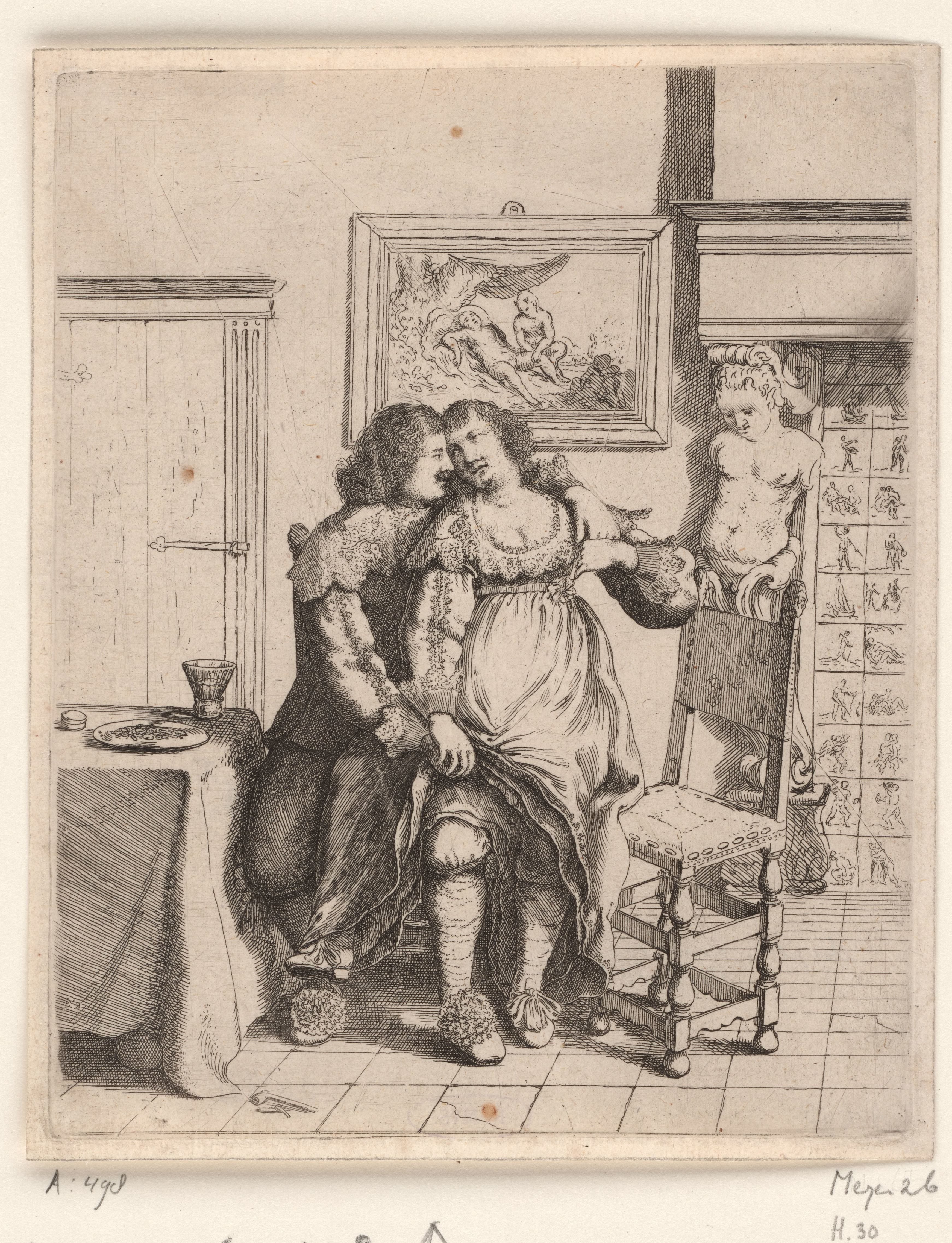 A Woman Seated on a Man’s Lap