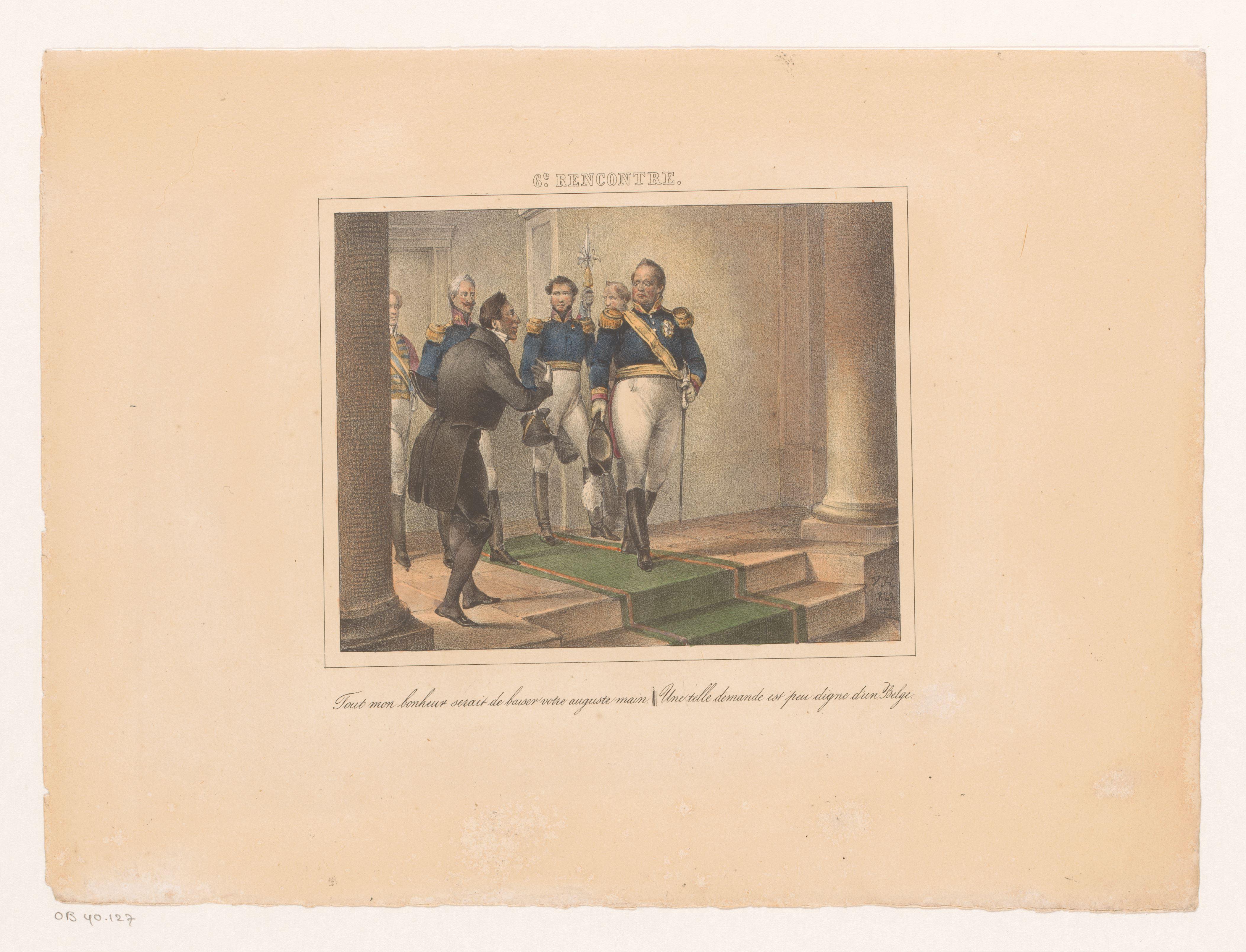 Koning Willem I bestraft een vleier, 1829