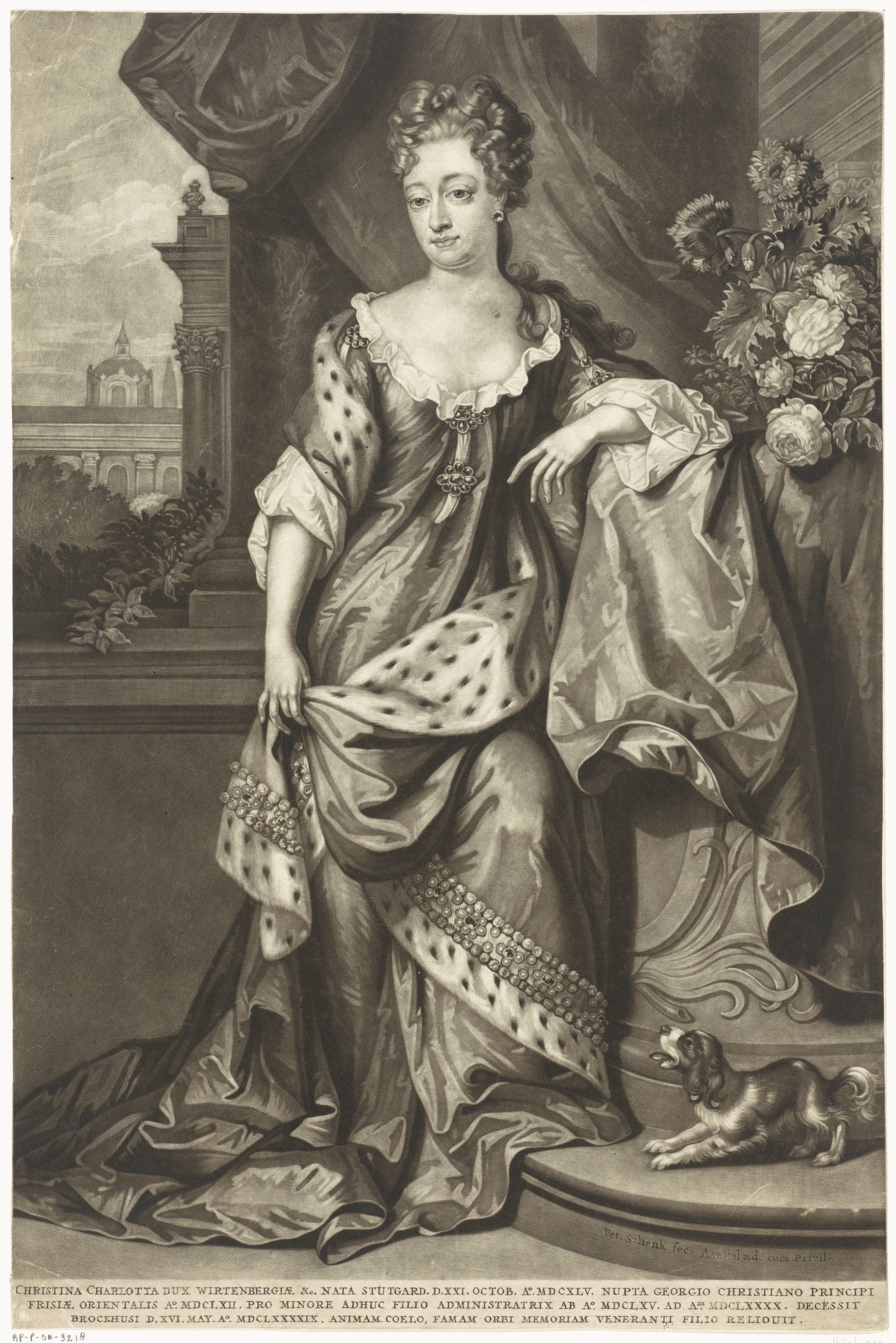 Portret van Christina Charlotta van Württemberg